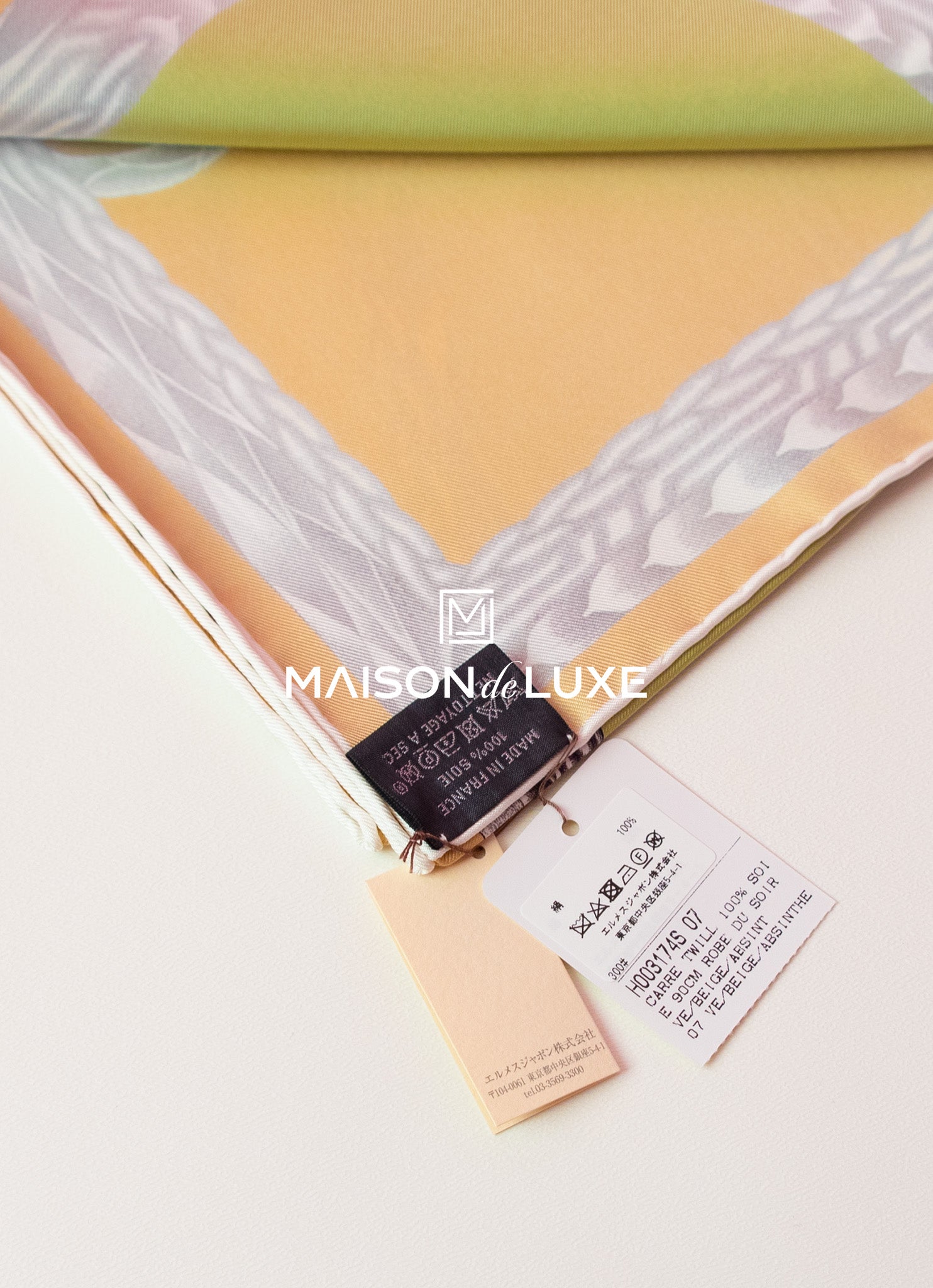 Hermes Robe du Soir Yellow Twill Silk Scarf 90cm - Luxury Fashion Accessory for Women, Perfect for Evening Parties & Special Occasions