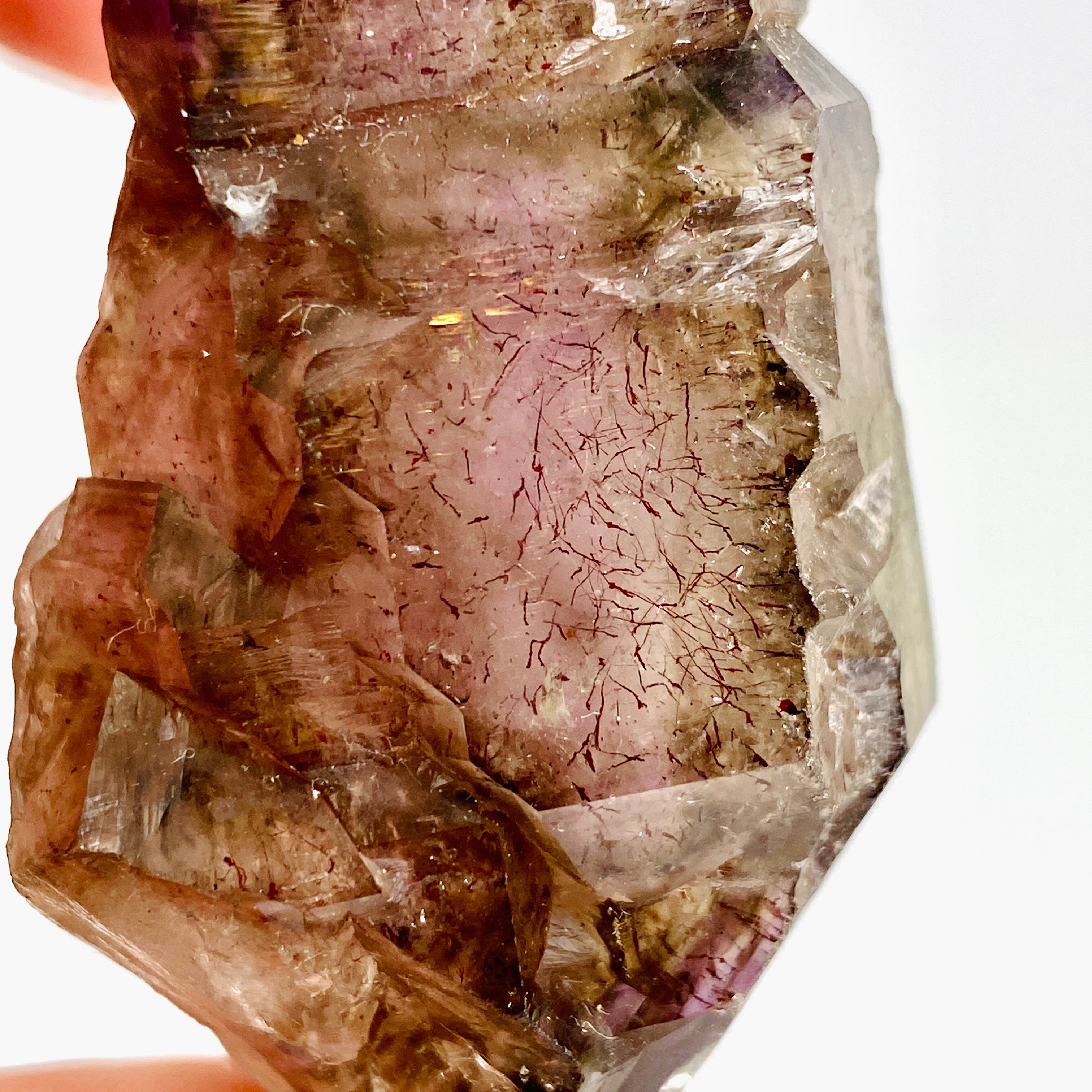 Natural Smokey Amethyst Elestial Crystal with Unique Inclusions (Similar to Super Seven & Brandberg) - CR3730 for Meditation, Energy Healing & Spiritual Growth