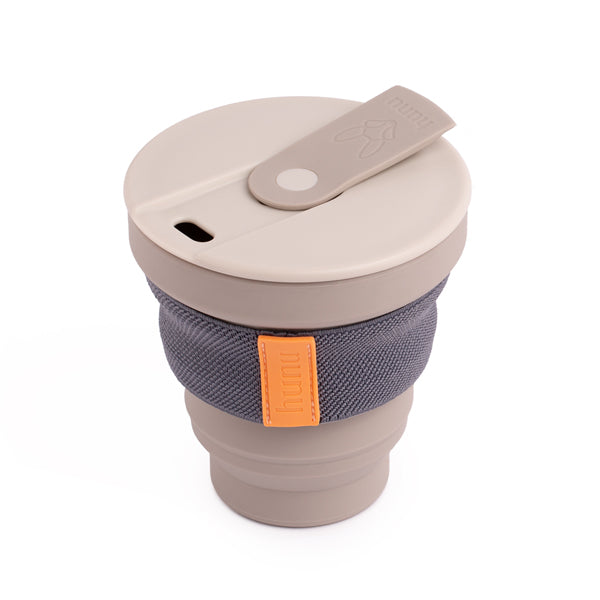 HUNU Collapsible Travel Cup - Portable Silicone Foldable Water Bottle for Camping, Hiking & Outdoor Activities