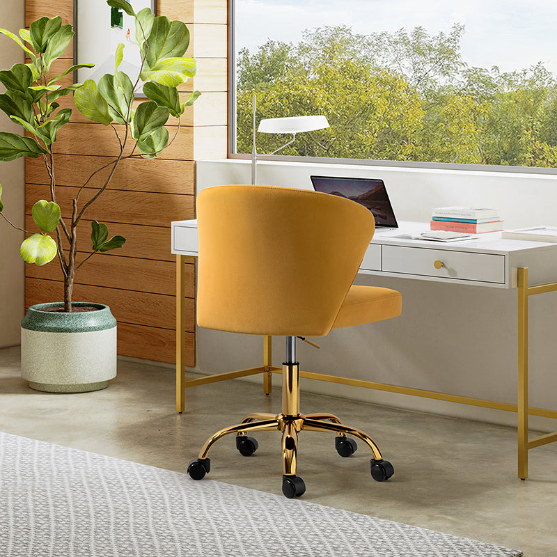 Premium Chandra Velvet Office Chair - Ergonomic Executive Desk Chair with Lumbar Support for Home & Office Workspaces - Comfortable Modern Computer Chair for Long Hours of Sitting