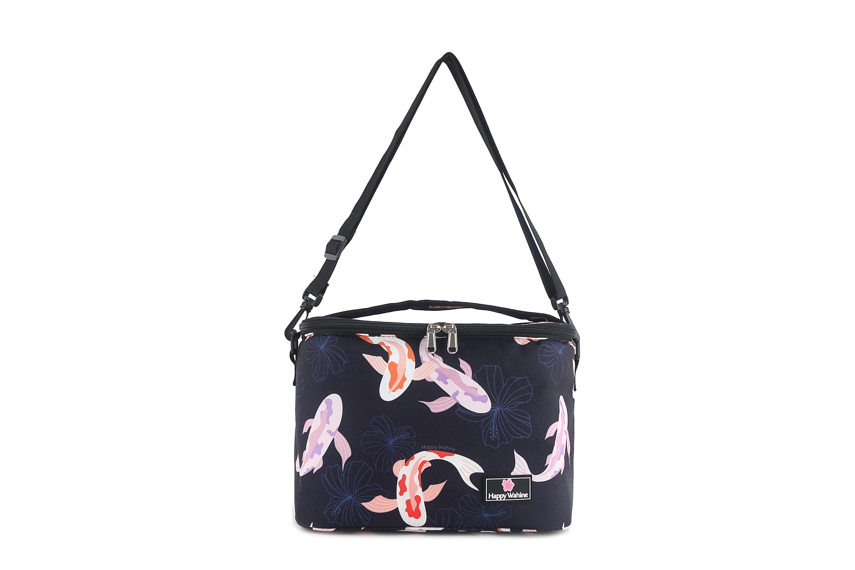 Premium Insulated Cooler Tote Bag - Medium Size, Stylish Koi Navy Design - Perfect for Beach Picnics, Camping Trips & Outdoor Adventures