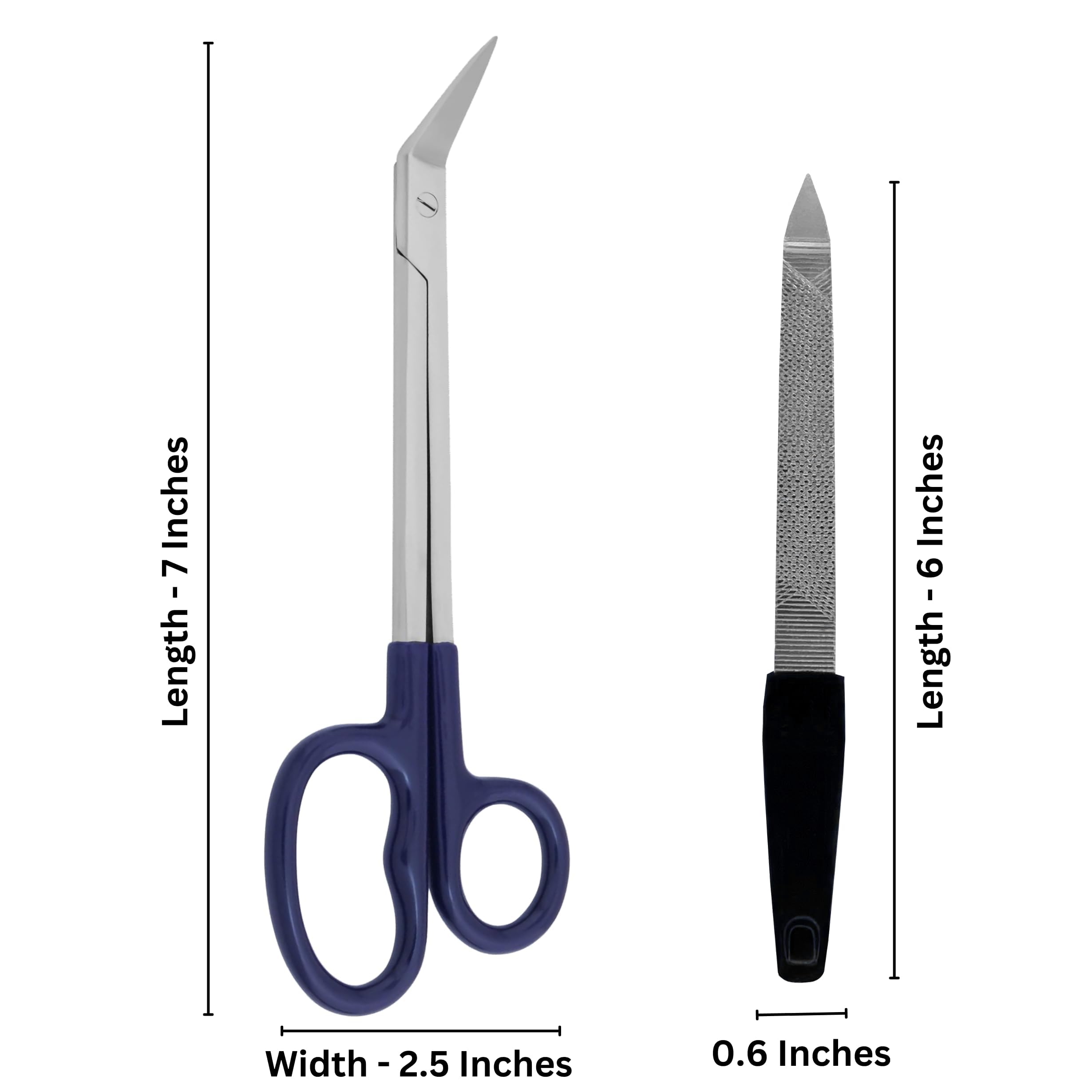ASM® Extra Long Toe Nail Scissors & Clippers for Thick Nails - Professional Manicure Pedicure Tools for Seniors with Arthritis - 7