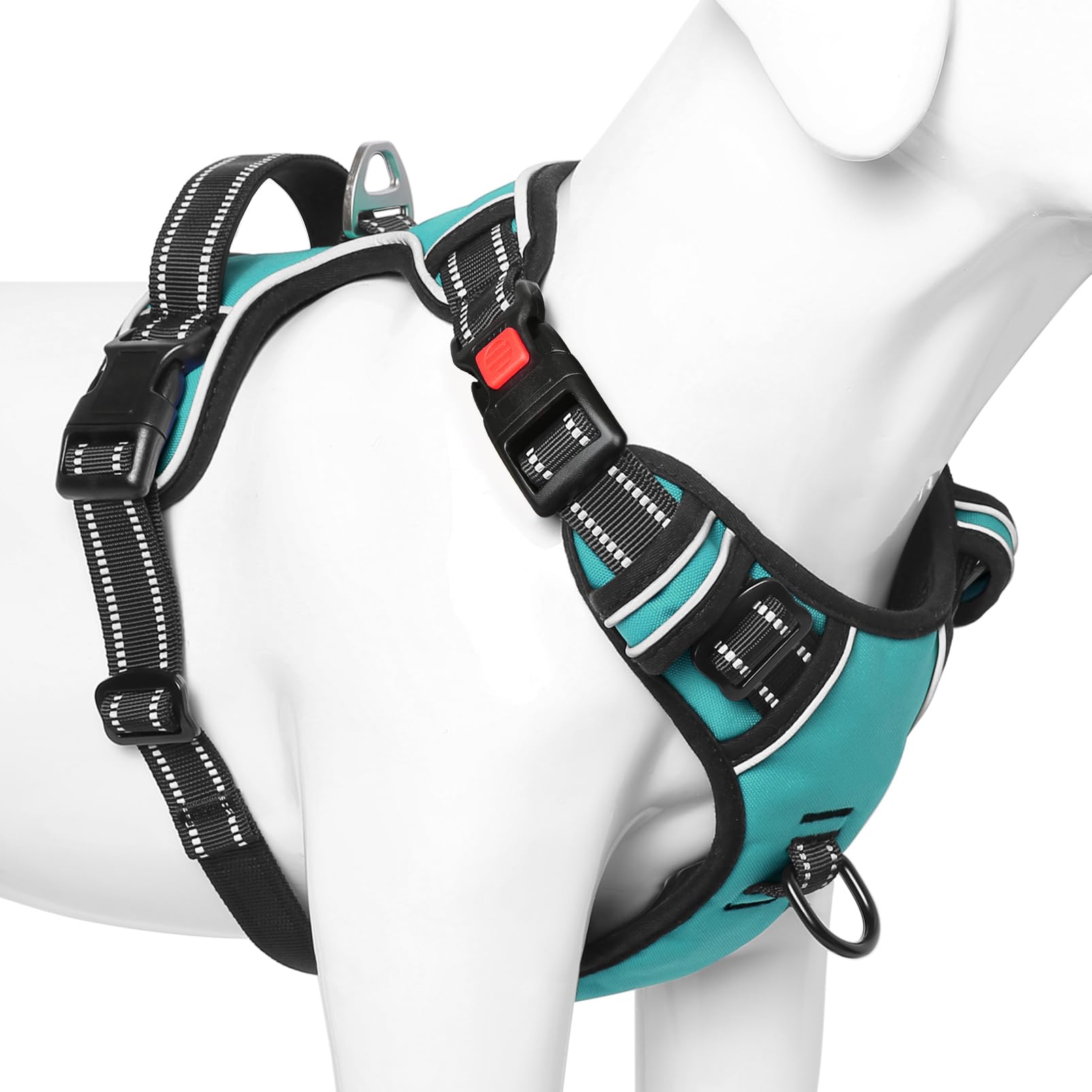 **Timos No-Pull Dog Harness with 3 Snap Buckles & 2 Leash Clips - Adjustable Soft Padded Reflective Vest for Small, Medium, Large & X-Large Dogs - No-Choke Oxford Design for Walking, Running & Outdoor Adventures**