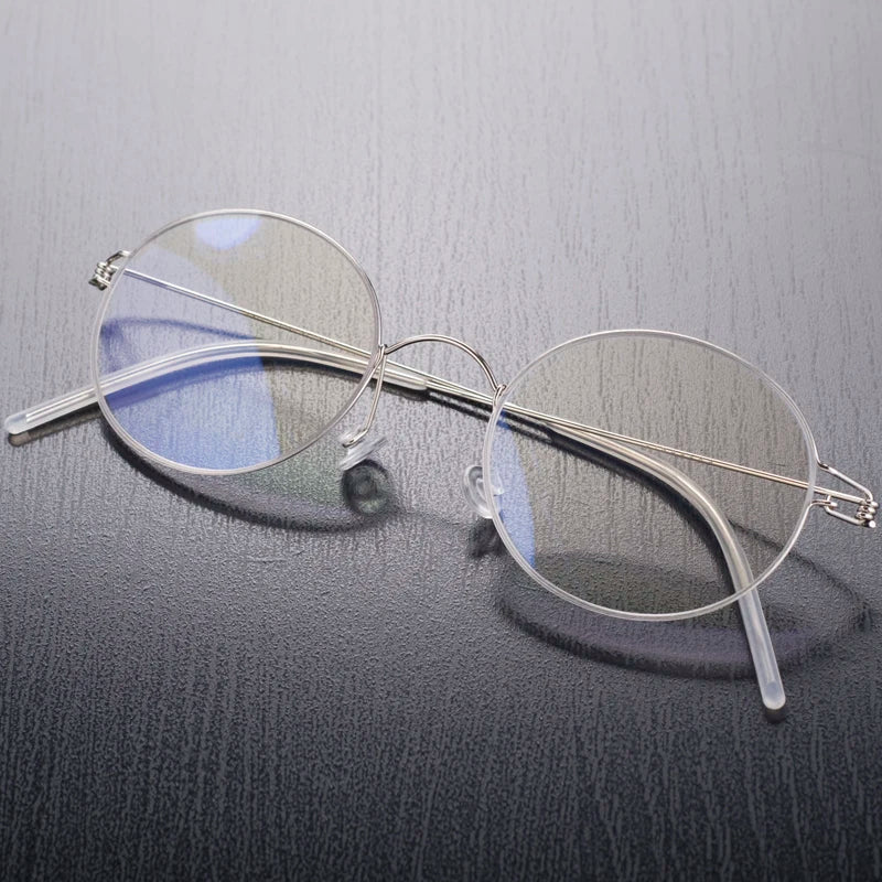 Aimee Unisex Full Rim Oval Screwless Titanium Eyeglasses Frame 13418 - Lightweight & Durable for Reading, Work, and Everyday Wear