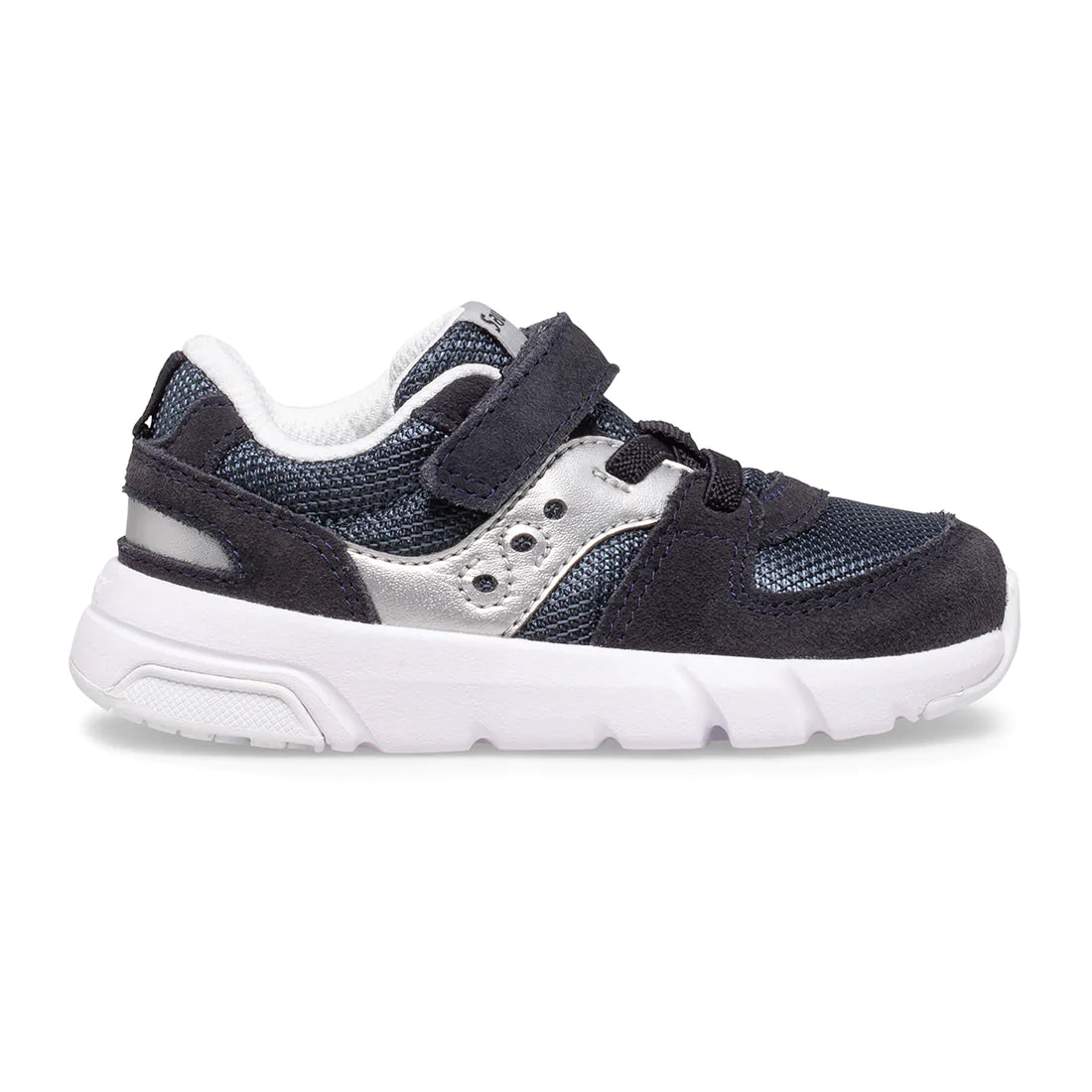 Saucony Jazz Lite 2.0 Baby Toddler Sneakers - Navy Blue & Silver Running Shoes for Boys Girls - Perfect for Playtime, Daycare & First Walkers