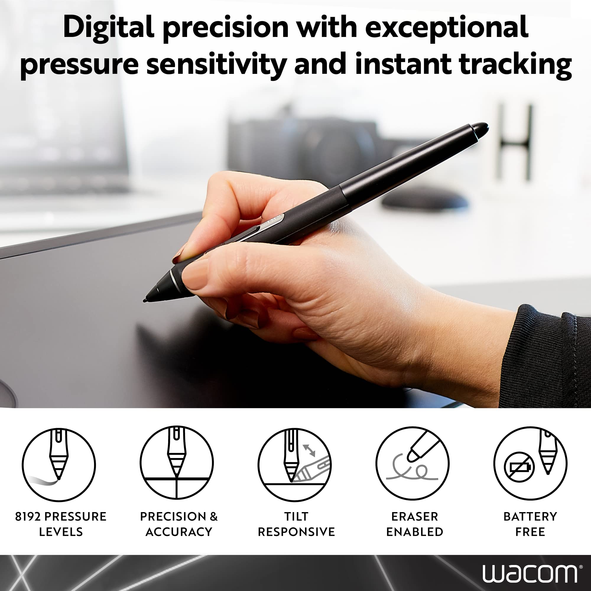 Wacom Pro Pen 2 Stylus with Protective Case & 10 Standard Nibs - Perfect for Digital Art, Graphic Design & Photo Editing on Wacom Tablets
