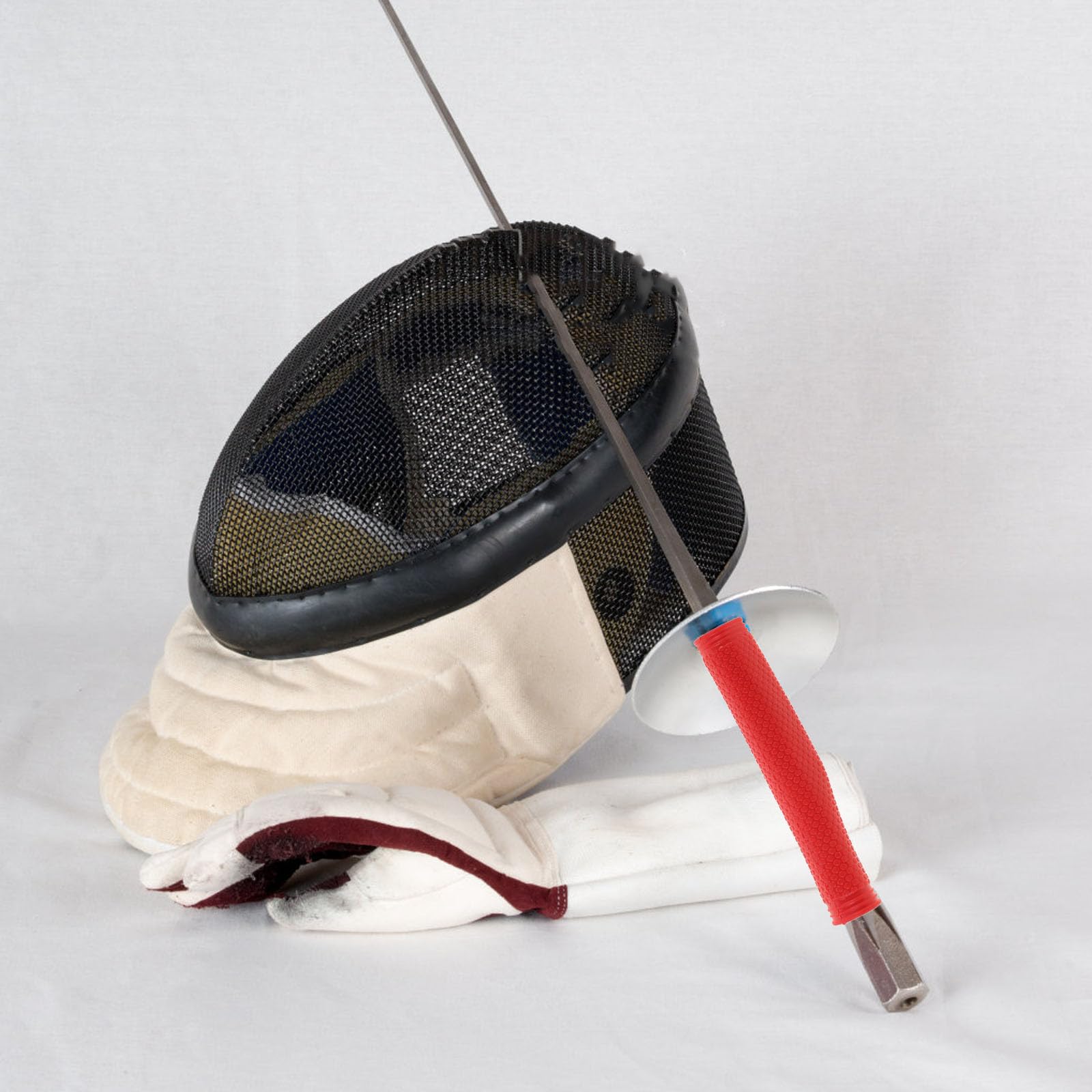BESPORTBLE Fencing Training Sword Handle - Electric Epee Replacement Grip with Rubber Red Handle for Enhanced Grip and Comfort - Perfect for Fencing Practice and Competitive Matches