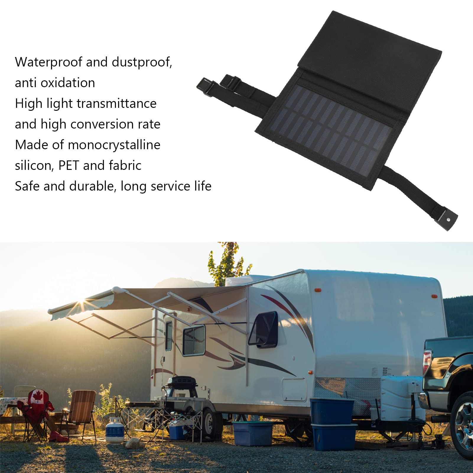 EXCLUZO 100W Monocrystalline Solar Panel Charger - Portable, Foldable & Waterproof for Outdoor Camping, Hiking, RV & Emergency Power Backup