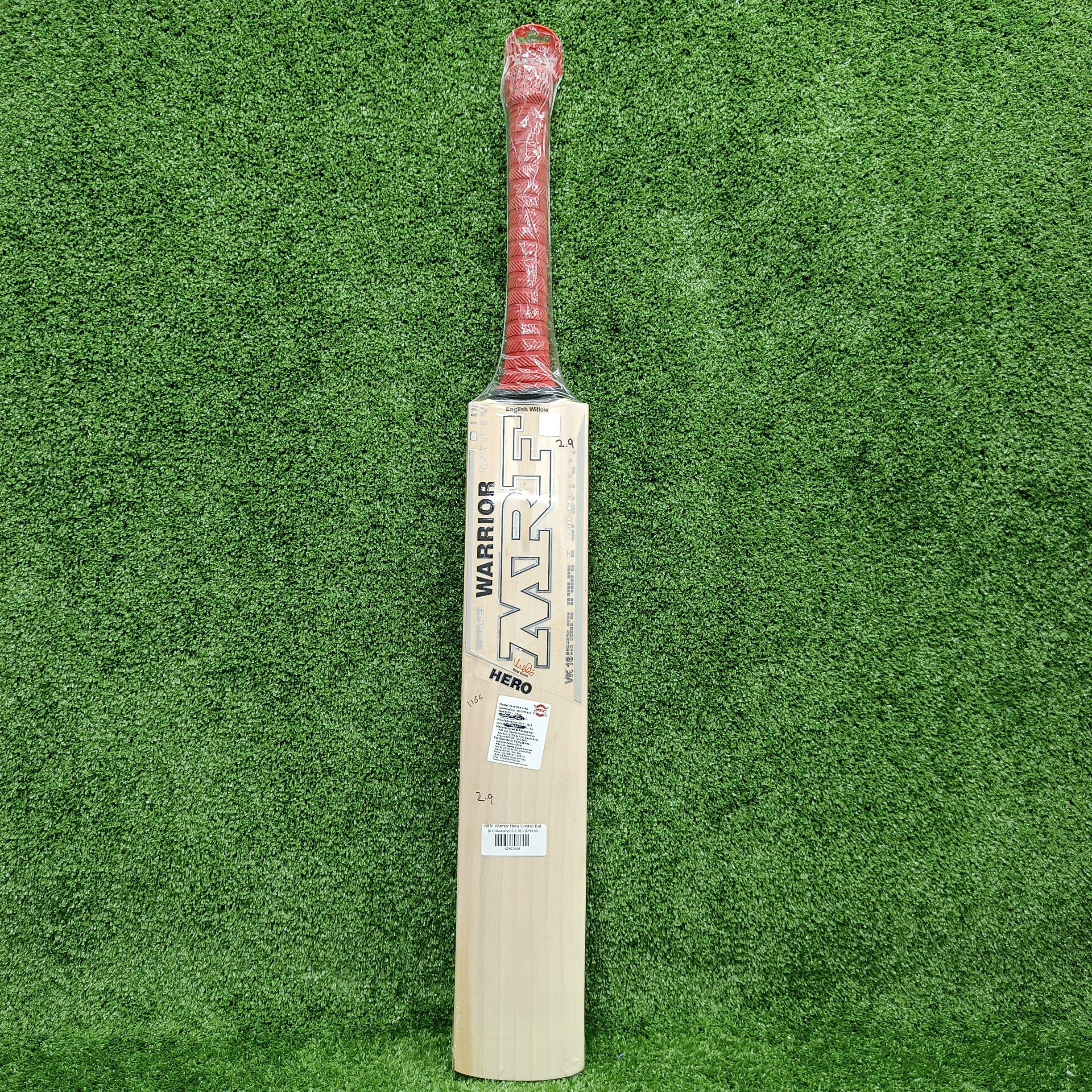 MRF Warrior Hero Cricket Bat - Premium English Willow Cricket Bat for Professional & Amateur Players - Perfect for Matches, Practice & Training Sessions