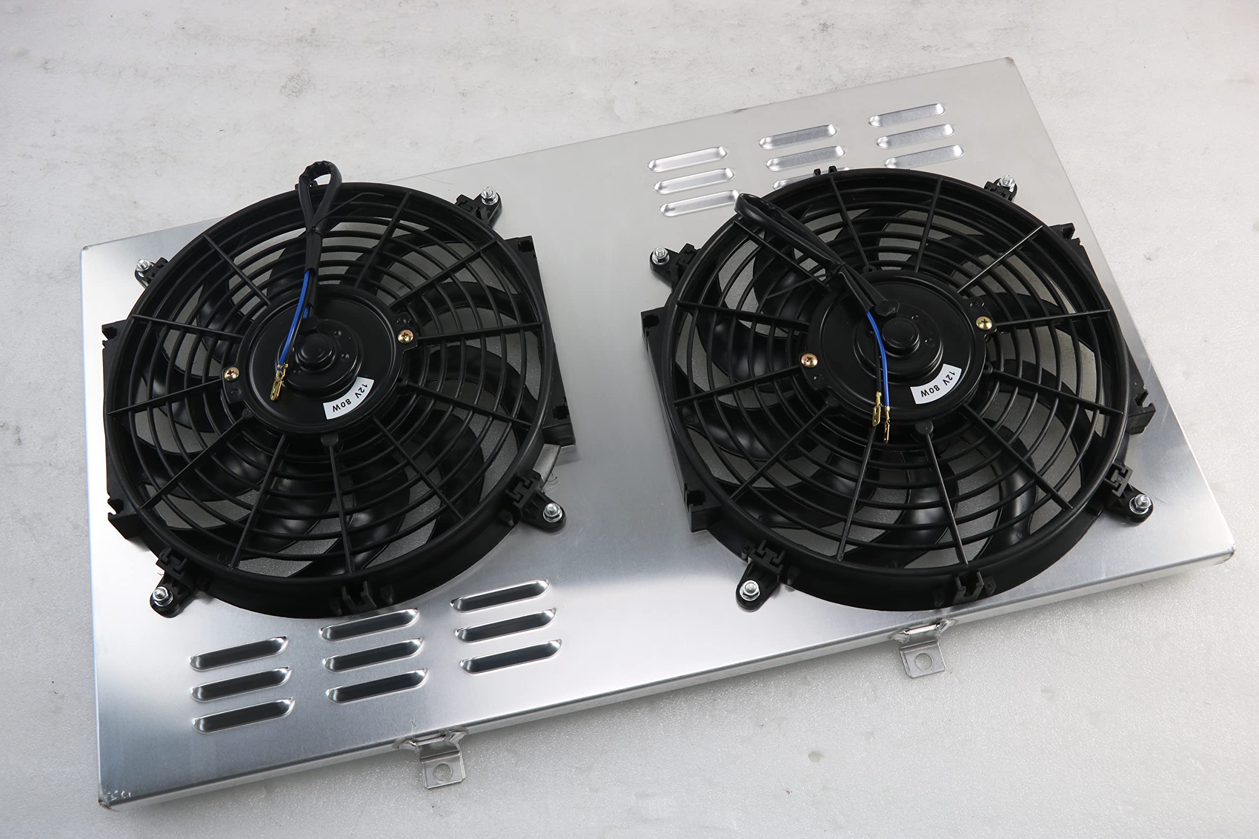 Alloyworks Aluminum Fan Shroud Thermostat Relay Kit for 1967-1972 Chevy C/K C10 C20 K10 K20 Pickup Suburban Truck & Blazer - GMC Jimmy Van Radiator Cooling System Upgrade (Radiator Not Included, CC369) - Perfect for Classic Car Restoration & Hot Weather Performance