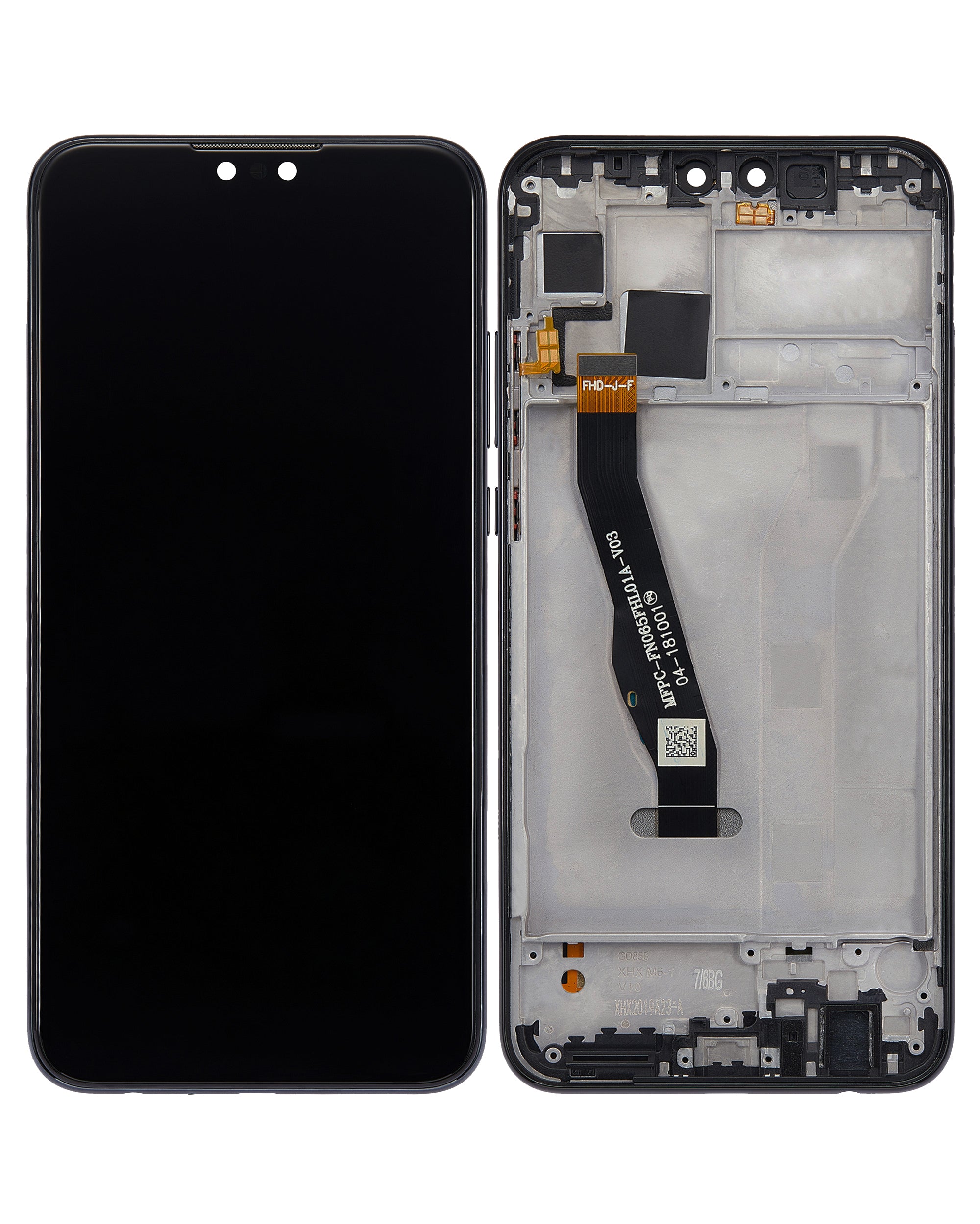 Refurbished Huawei Y9 2019 LCD Screen Assembly with Frame - Midnight Black | Smartphone Display Replacement Part for DIY Repair | Perfect for Cracked or Damaged Screens