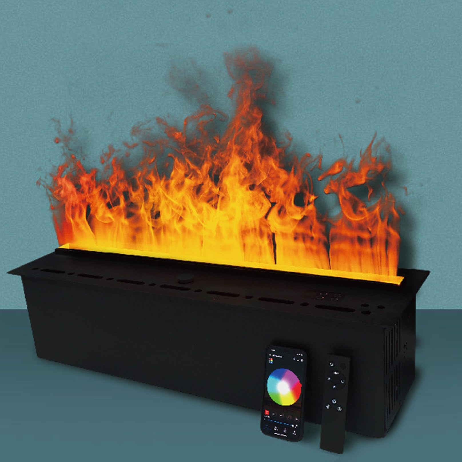 3D Atomized Electric Fireplace with Realistic Flame & Remote Control - 31.49