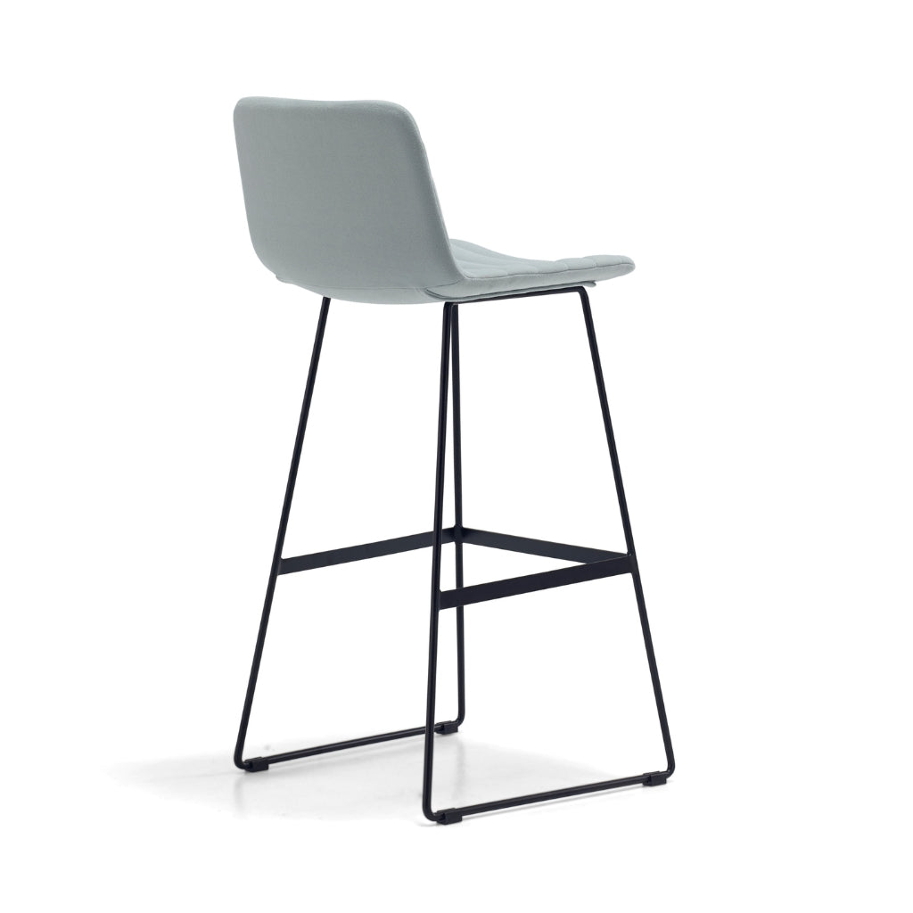 Premium Fully Upholstered High Back Bar Stool with Padded Seat - Modern Kitchen Island, Home Bar & Restaurant Counter Stool for Comfortable Seating