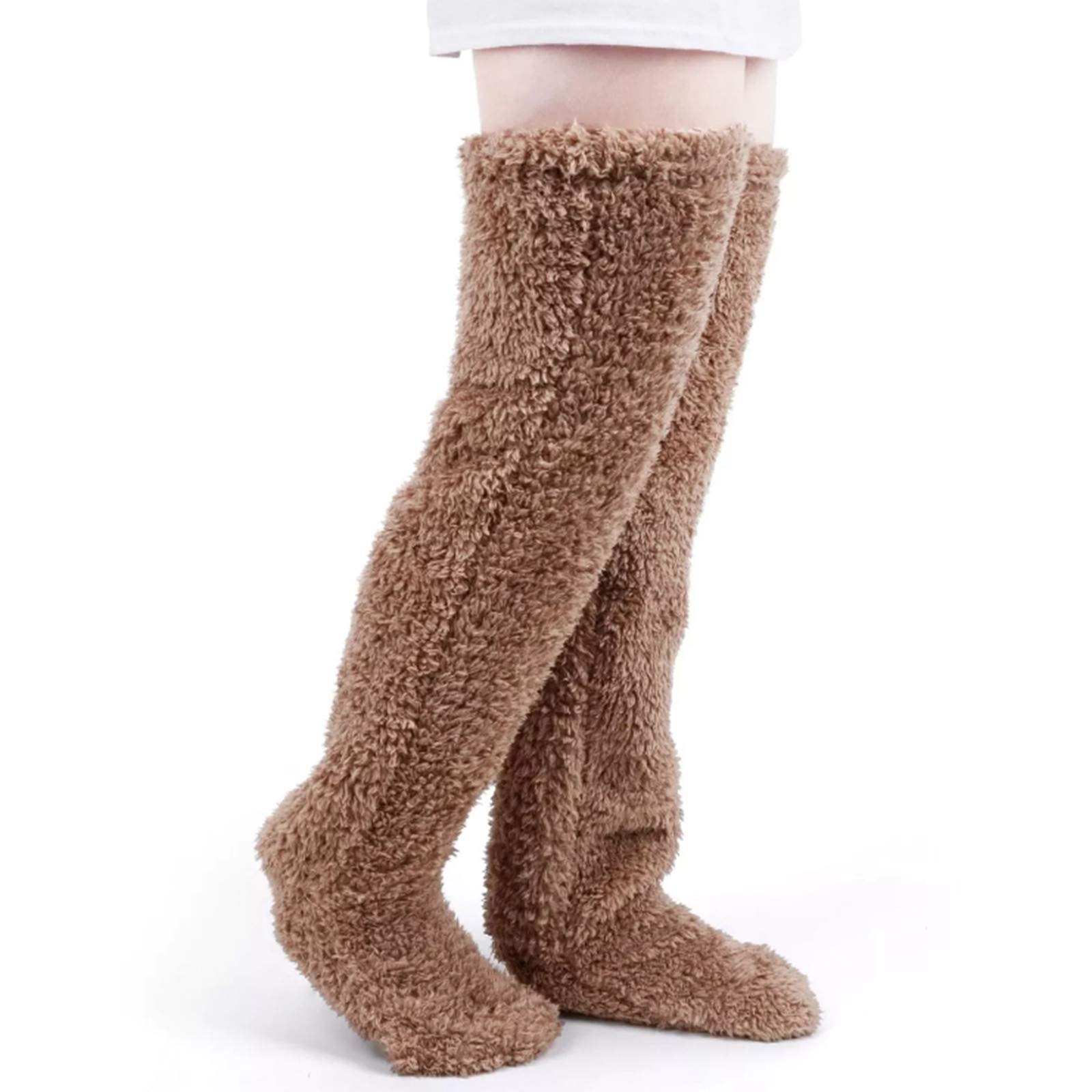 Plush Winter Leg Warmers for Women & Men - Cozy Thermal Knee Socks for Home & Outdoor