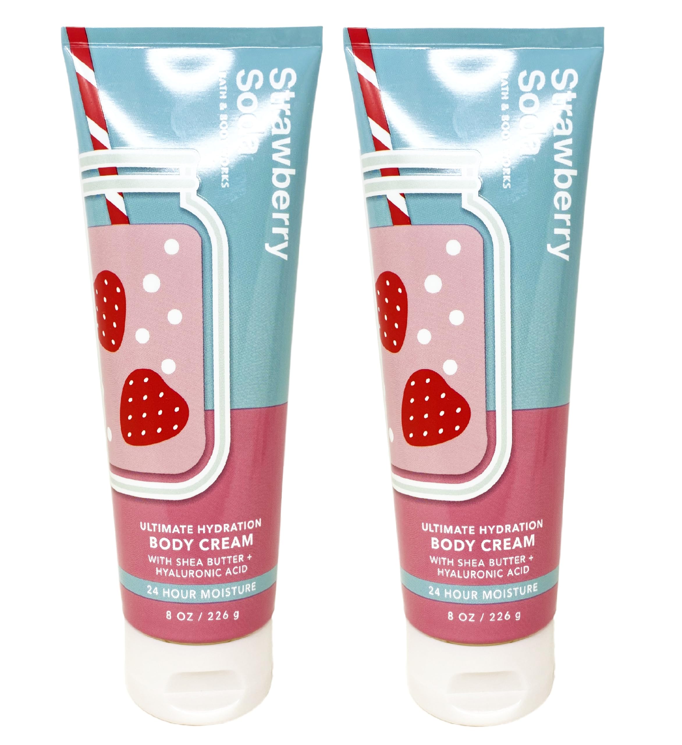 Strawberry Soda Scented Ultimate Hydration Body Cream 2-Pack - 8 oz (226g) Each - Deep Moisturizing for Dry Skin - Perfect for Daily Use, Gift Sets & Self-Care Routine