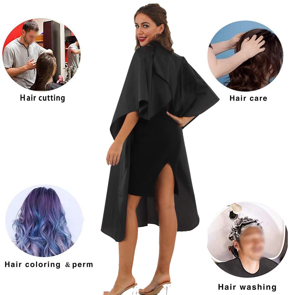 Professional Waterproof Hair Cutting Cape - 15 Pack Black Salon Barber Capes with Metal Snap Closure for Haircuts, Styling & Coloring | Durable & Comfortable for Salons, Home Use & DIY Hair Care