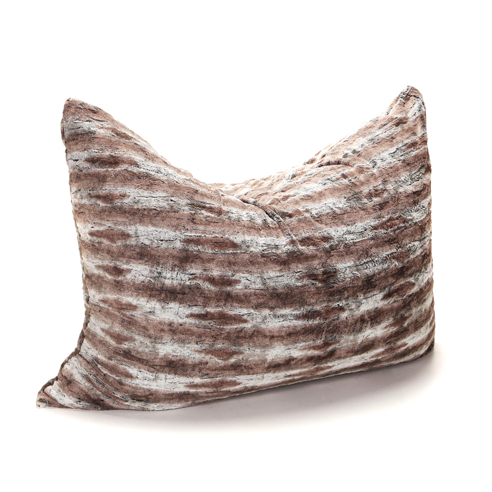 Premium Jaxx Bean Bags 5.5ft Oversized Fur Pillow Chair - Luxe Mountain Fox Faux Fur - Perfect for Living Room, Bedroom & Game Room Lounging