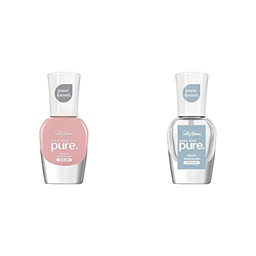 Sally Hansen Good Kind Pure Vegan Nail Polish - Be-Gone-Ia & Top Coat | Cruelty-Free, Non-Toxic, Long-Lasting Formula for Manicures & Pedicures | Perfect for Everyday Wear, Special Occasions & Nail Care Routines