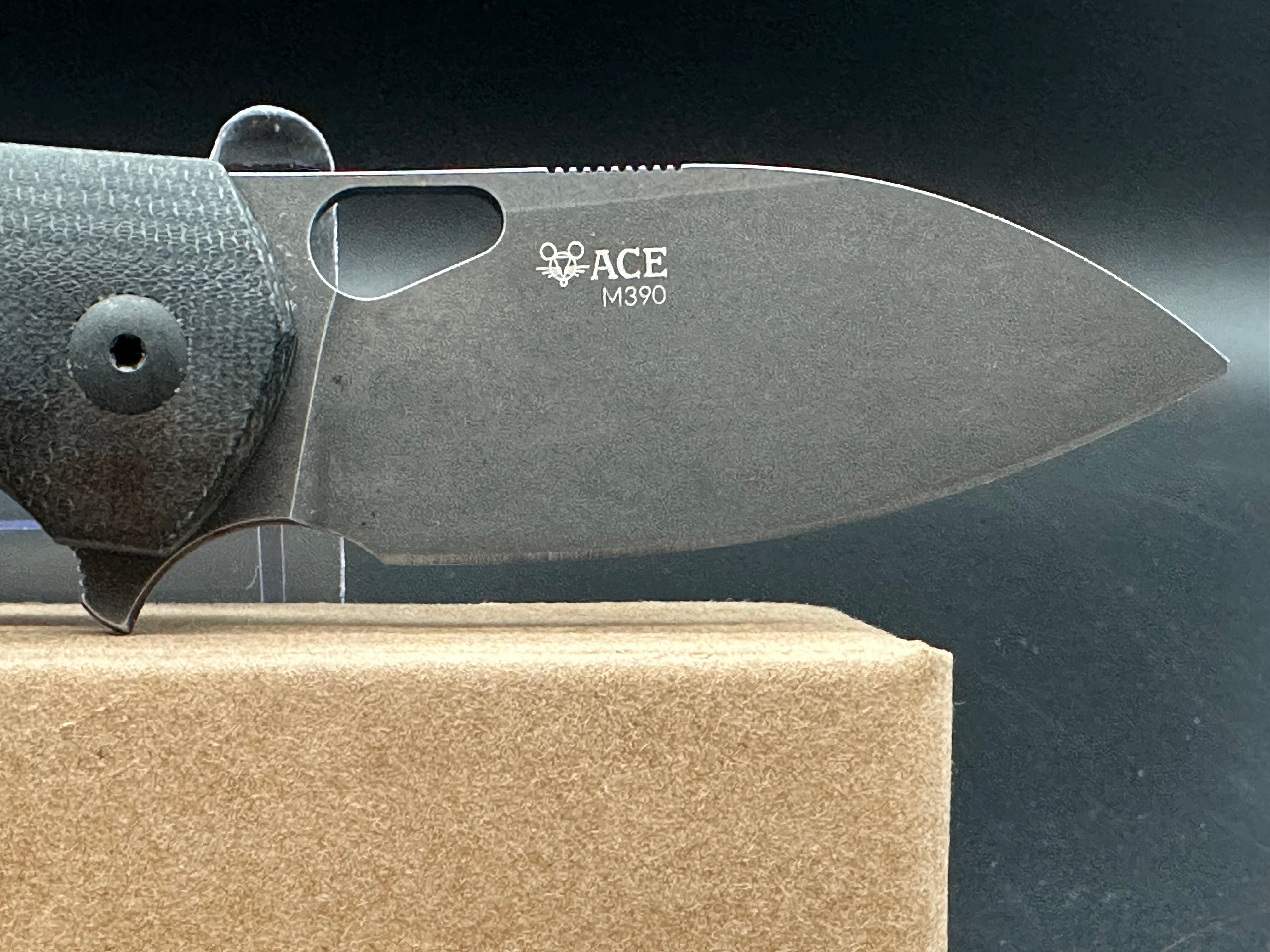 Giant Mouse Biblio Folding Knife - Black Micarta Handle, Premium EDC Pocket Knife for Outdoor, Camping, and Everyday Carry