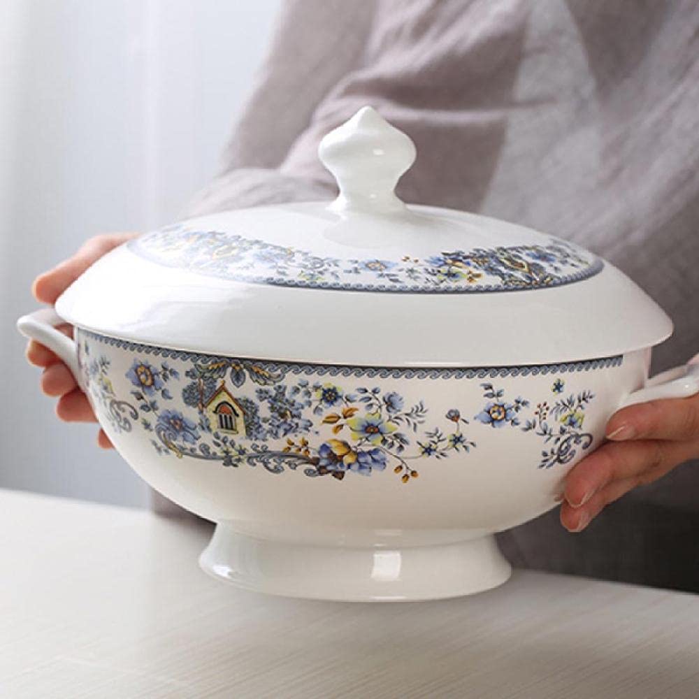 60-Piece Jingdezhen Porcelain Dinnerware Set - Ceramic Rice Bowls, Salad Plates, Noodle Dishes & Serving Bowls for Asian Cuisine, Family Dining & Restaurant Use