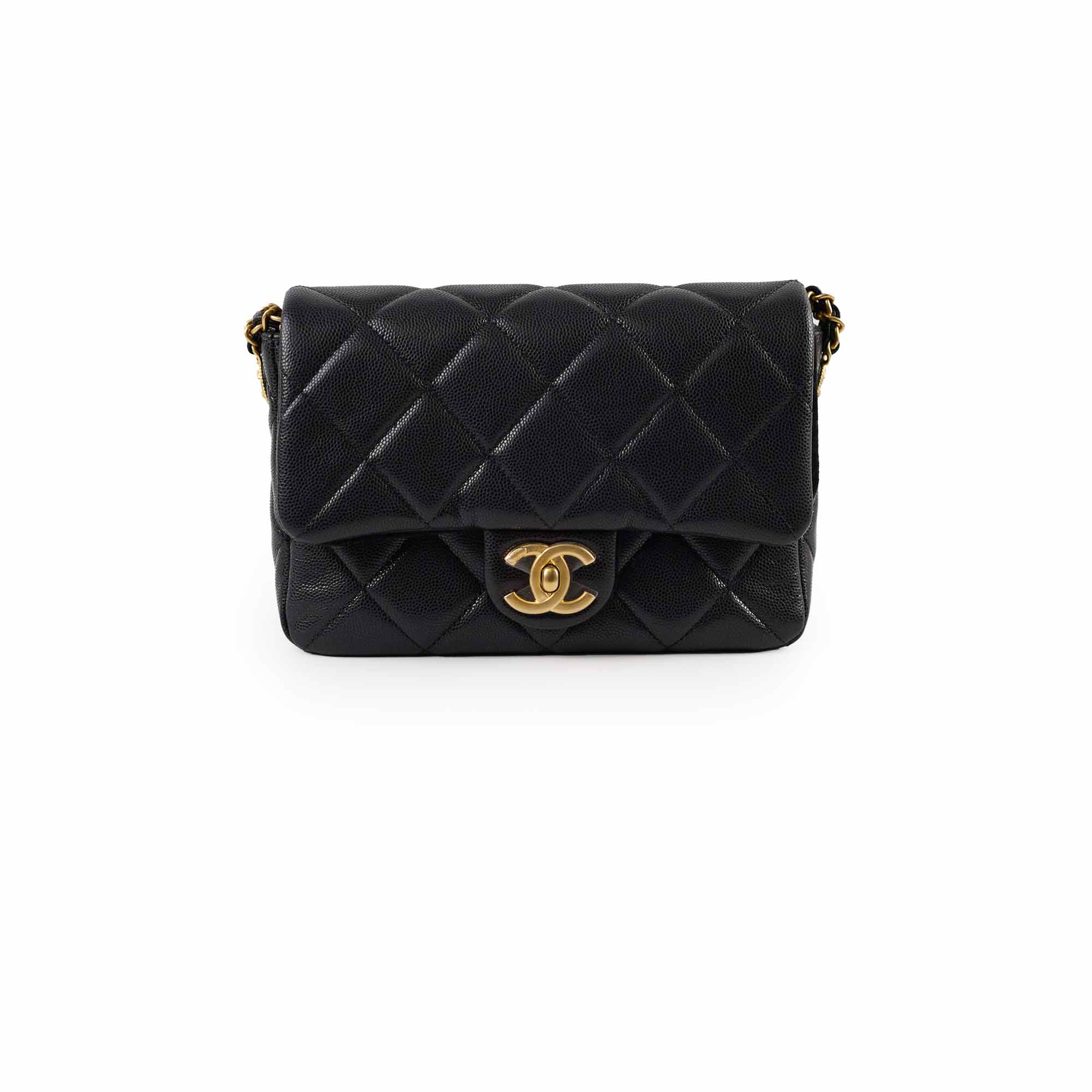 Chanel 22A Mini Flap Bag with Gold Coin Double Chain Strap - Luxury Designer Crossbody Purse for Women | Perfect for Date Night, Parties & Special Occasions