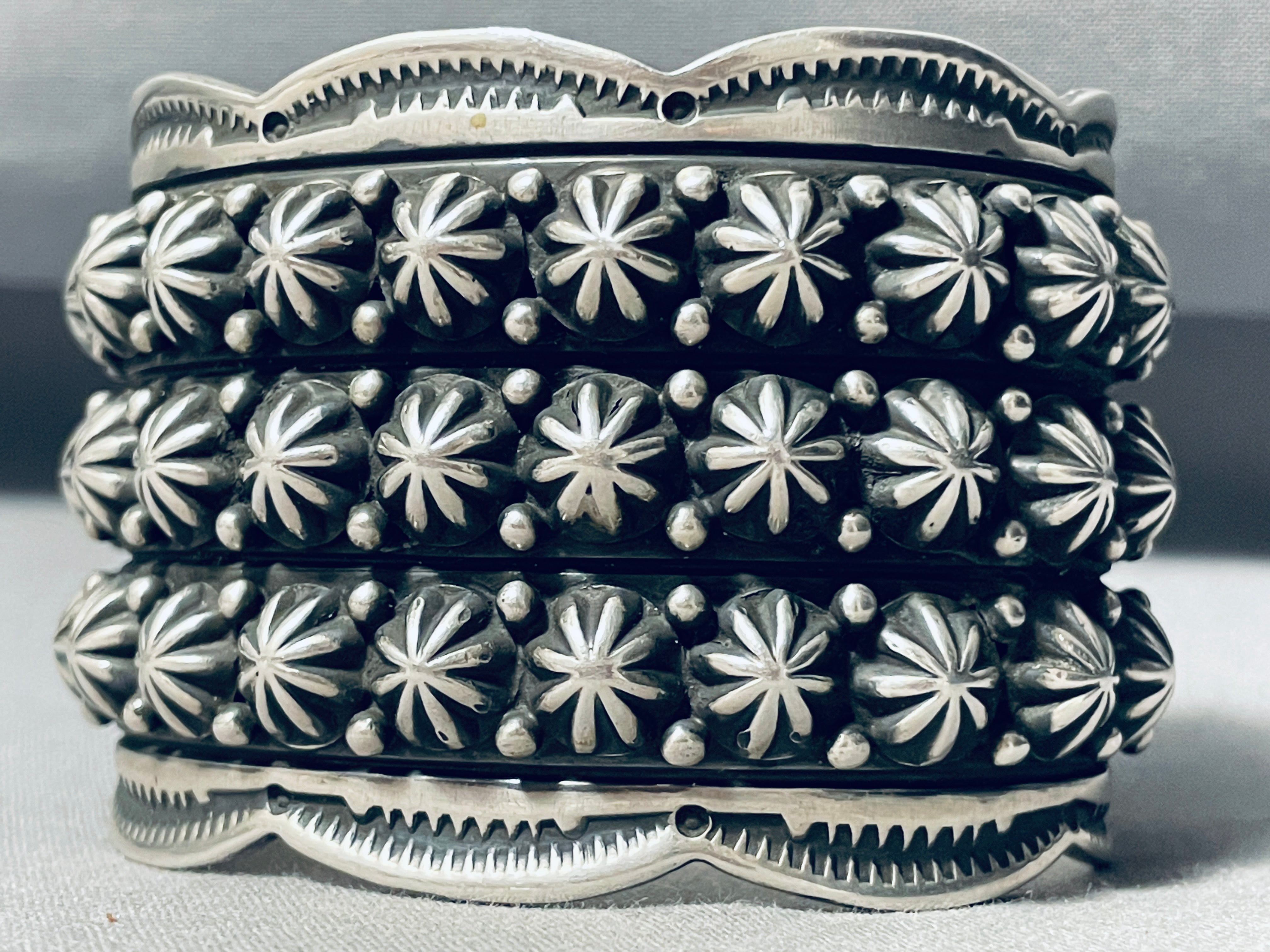 Authentic Navajo Platero Sterling Silver Cuff Bracelet - 137g Heavy Duty Handmade Jewelry for Women, Perfect for Boho Fashion & Special Occasions