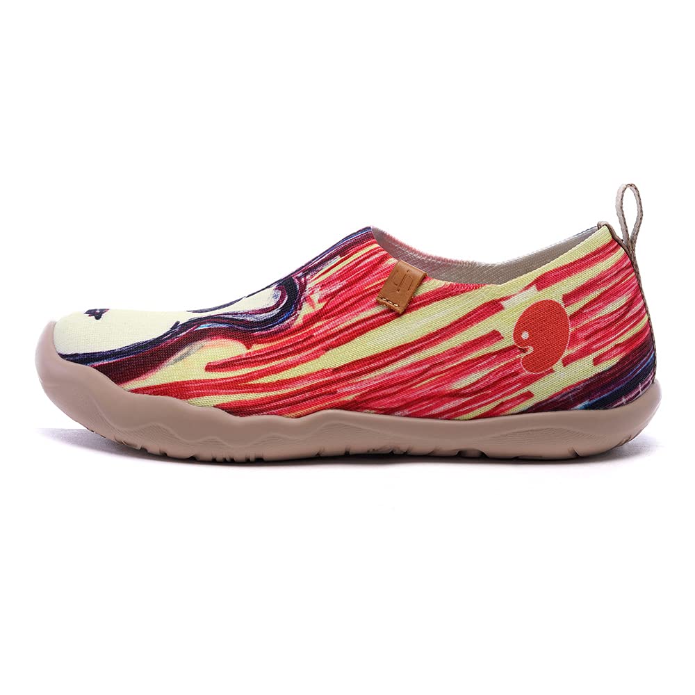 UIN Men's Lightweight Knitted Loafers - Slip On Casual Sneakers with Artistic Paint Design - Perfect for Walking, Travel & Everyday Comfort