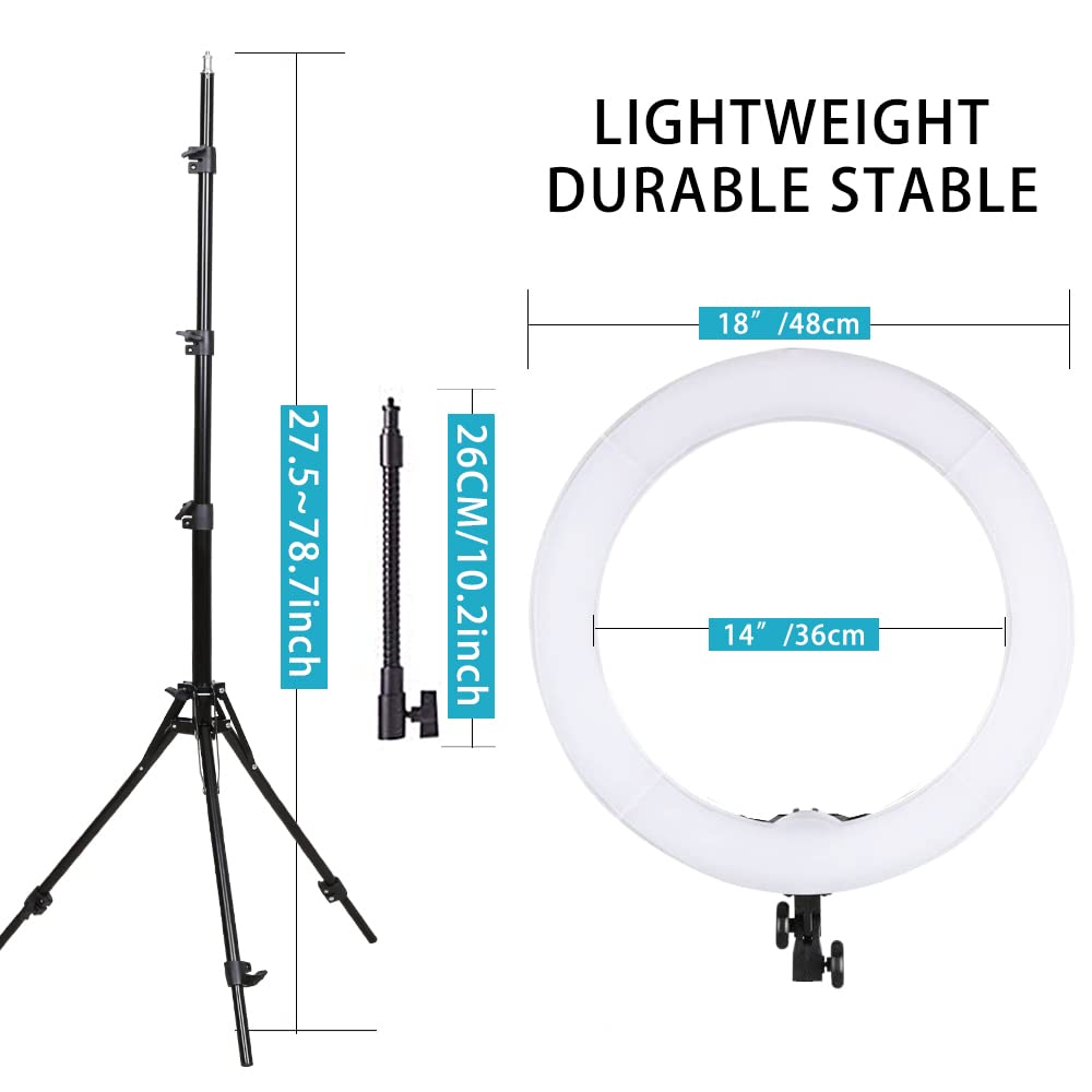 GSKAIWEN 65W LED Makeup Ring Light with Stand - 18