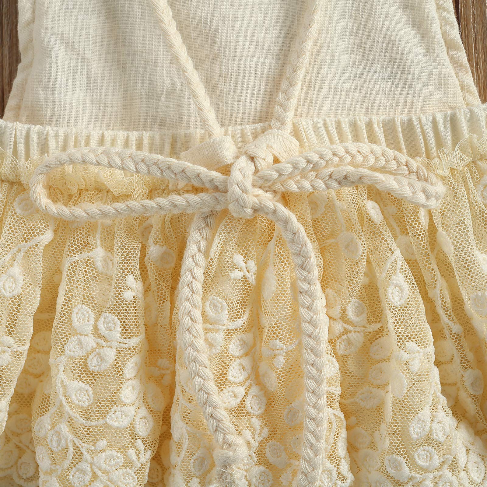Baby Girls Summer Romper Dress - Lace Tutu Skirt & Ruffle Bodysuit Floral Print Jumpsuit with Backless Overalls & Headbands Set | Perfect for Photoshoots, Parties & Outdoor Play