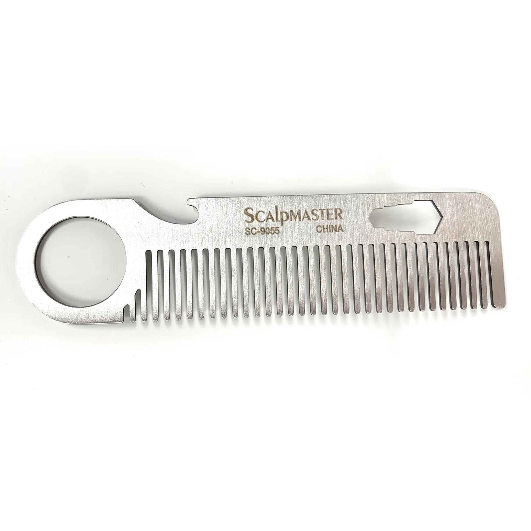 Scalpmaster Stainless Steel Beard Comb - Premium Grooming Tool for Men - Perfect for Beard Trimming, Styling & Travel - 1 Piece - Ideal for Home, Gym & On-the-Go Use