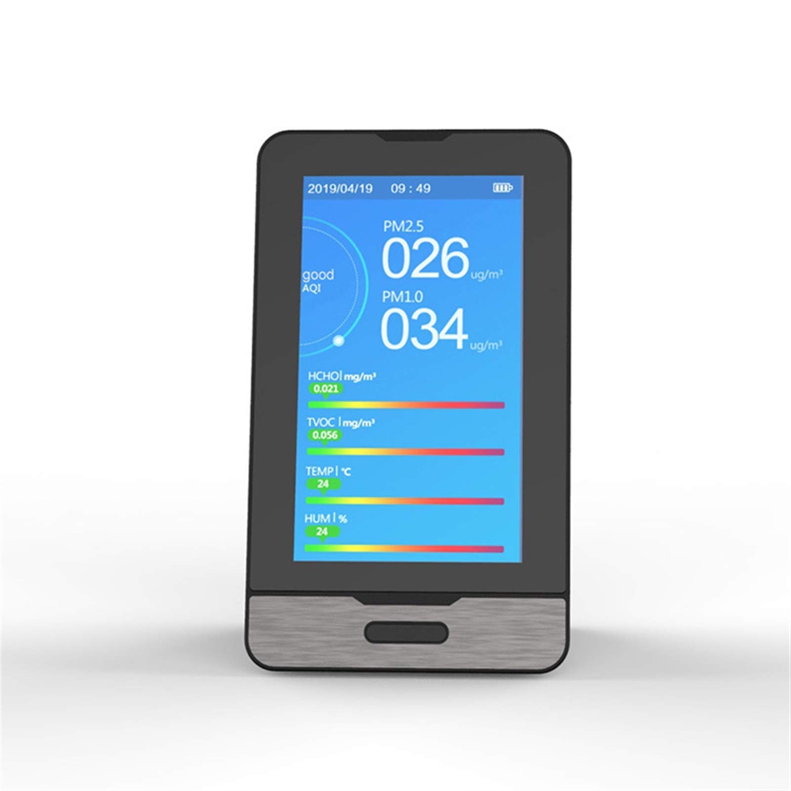 Portable CO2 Detector with HD Screen - Indoor Air Quality Monitor for Home, Office & Car - Smart Air Pollution Analyzer with Audible Alarm | Perfect for Baby Rooms, Greenhouses & Basements