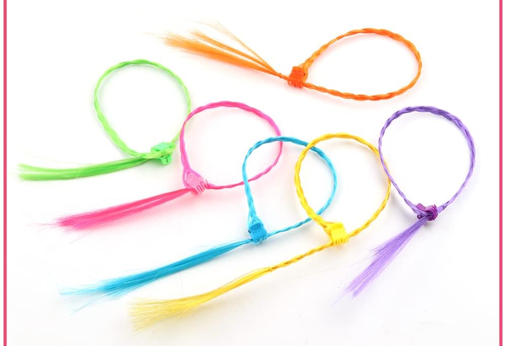 14.2 Inch Rainbow Colored Braiding Hair Extensions with Clips - 12 Pack Multicolor Synthetic Hair Extensions for Girls | Perfect for Parties, Cosplay & Daily Styling