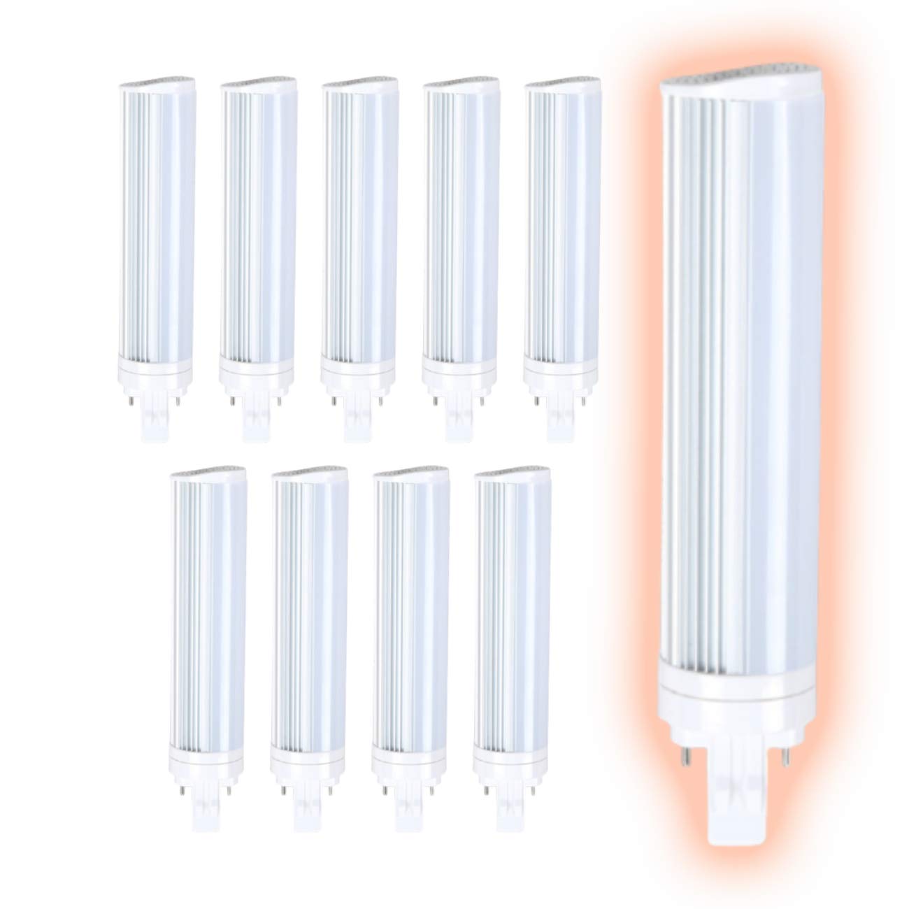 GoodBulb 13W LED Plug-in Light Bulbs - 8W Type B 2 Pin GX23 Base, 4000K Cool White, 960 Lumens, 120° Beam - 10 Pack | Energy Efficient Replacement for Commercial Lighting | Perfect for Offices, Retail Stores, and Industrial Spaces