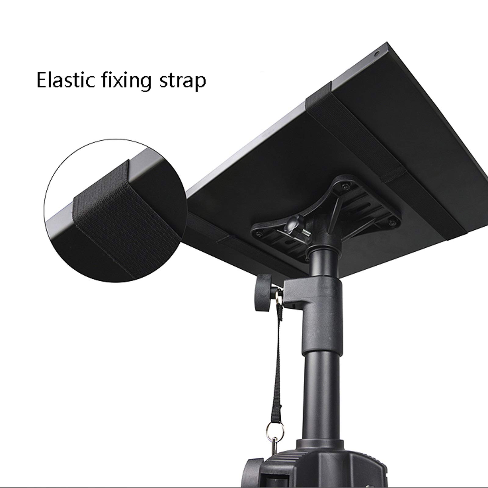 Adjustable Height Projector Mount Stand with Tray - Multifunctional DJ & Laptop Tripod, Foldable Notebook Computer Stand, Black Ceiling Mount (Brass Color) - Perfect for Home Theater, Office Presentations & DJ Equipment Setup