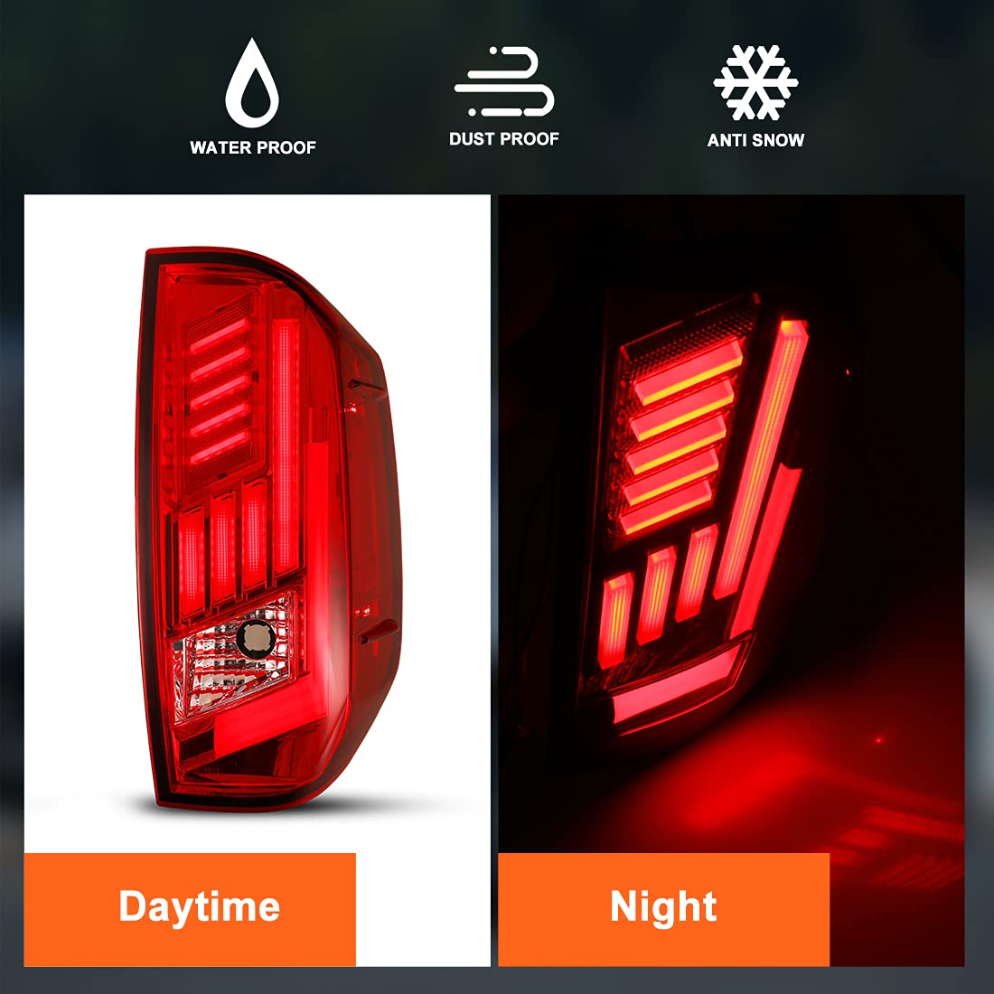Nixon Offroad LED Tail Lights for Toyota Tundra 2014-2021 - Chrome Housing with Red Lens - Direct Replacement Rear Lamps Assembly (1 Pair) - Perfect for Off-Roading, Truck Upgrades & Night Driving Safety
