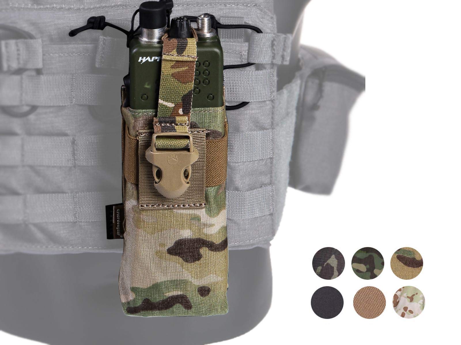 Emerson Tactical PRC148/152 Radio Pouch - MOLLE Compatible Military Pouch for RRV Vests (Multicam Arid) - Perfect for Field Operations & Tactical Missions