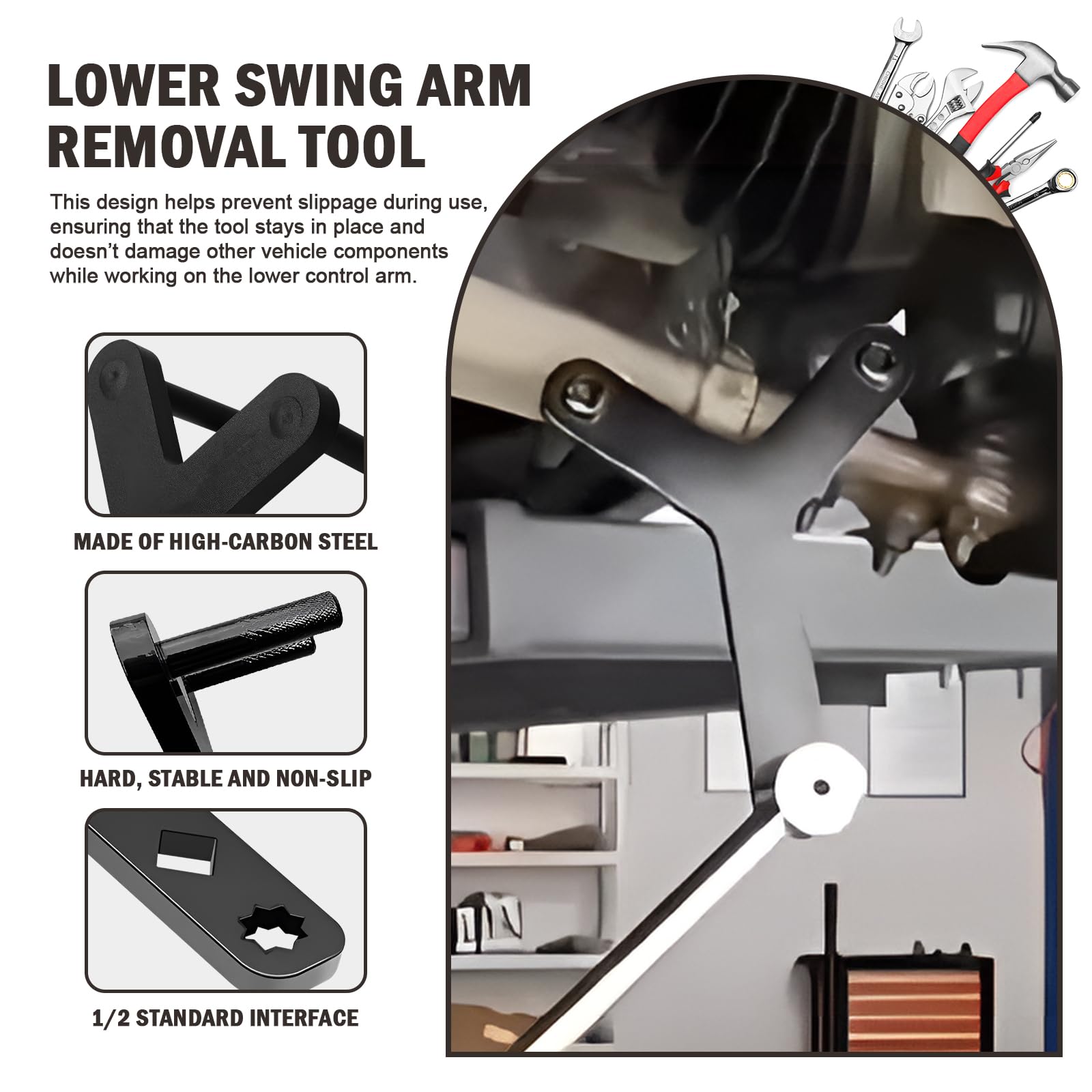 Professional Automotive Lower Control Arm & Ball Joint Removal Tool Kit - Heavy Duty Prying Tool for Suspension Repairs - Perfect for Mechanics & DIY Car Maintenance