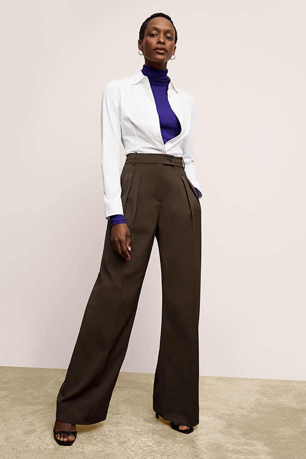 Bia Pleated Women's Trousers - Breathable Air Twill Fabric for Office & Business Casual Wear | Perfect for Work, Travel & Formal Occasions