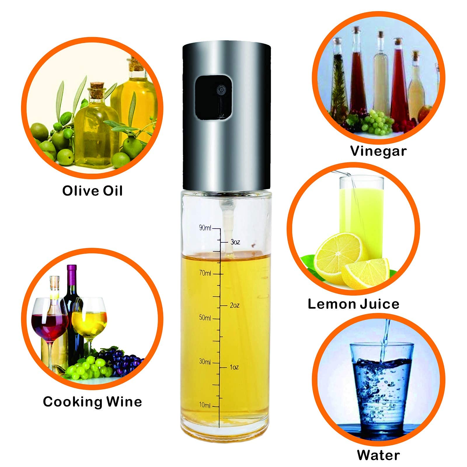 CHEFBUD 100ml Oil Sprayer for Cooking - Non-Aerosol Oil Mister for Kitchen, BBQ, Salad, Baking, Roasting & Grilling | Perfect for Air Fryer, Healthy Cooking & Meal Prep | BPA-Free, Leak-Proof & Easy to Use