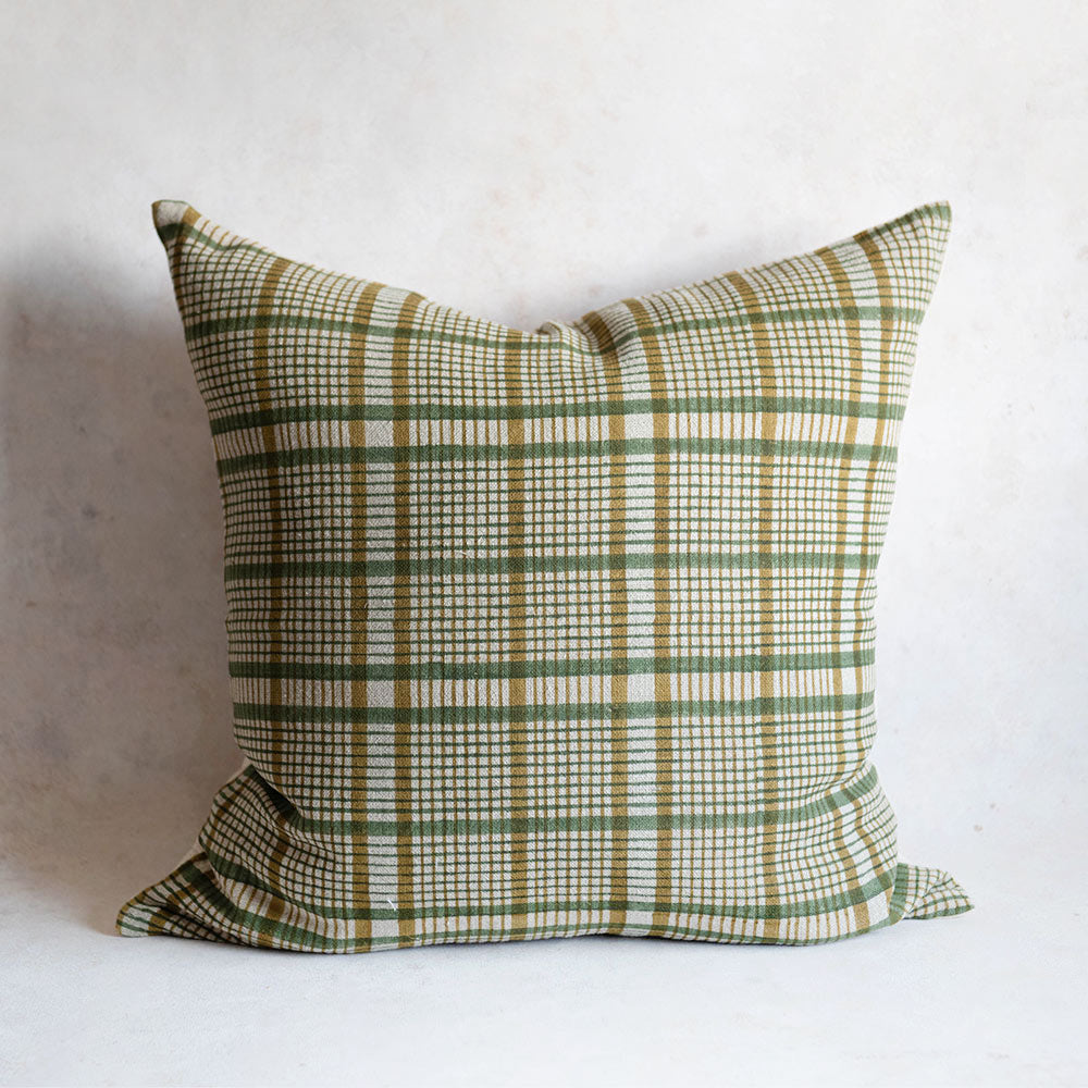 Handmade Linen Block Printed Pillow Cover No. 0229 - Bohemian Home Decor for Living Room, Bedroom & Sofa