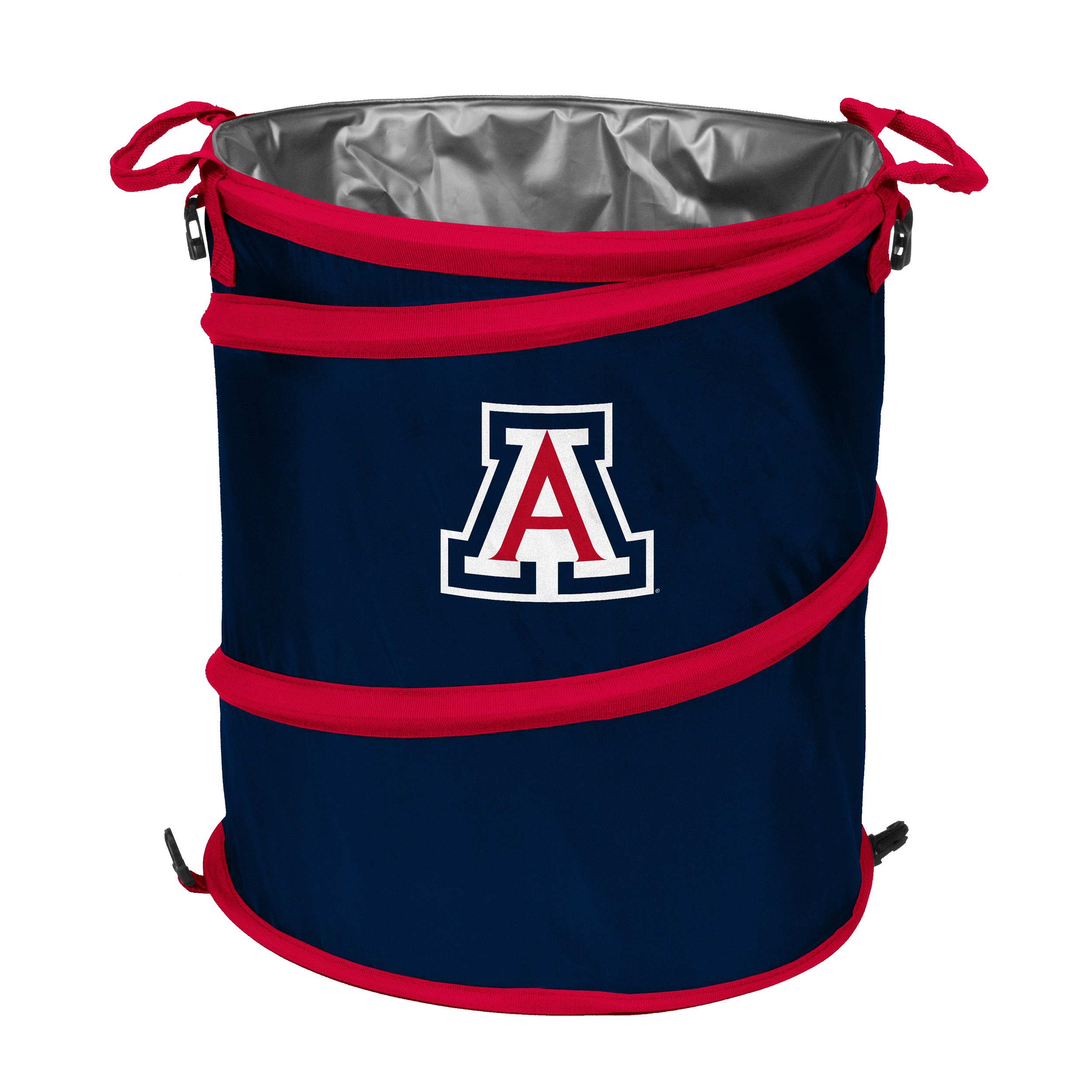 NCAA Collapsible 3-in-1 Trash Cooler Can - Portable Insulated Cooler, Picnic Basket & Waste Bin - Team Color - Perfect for Tailgating, Camping & Outdoor Parties