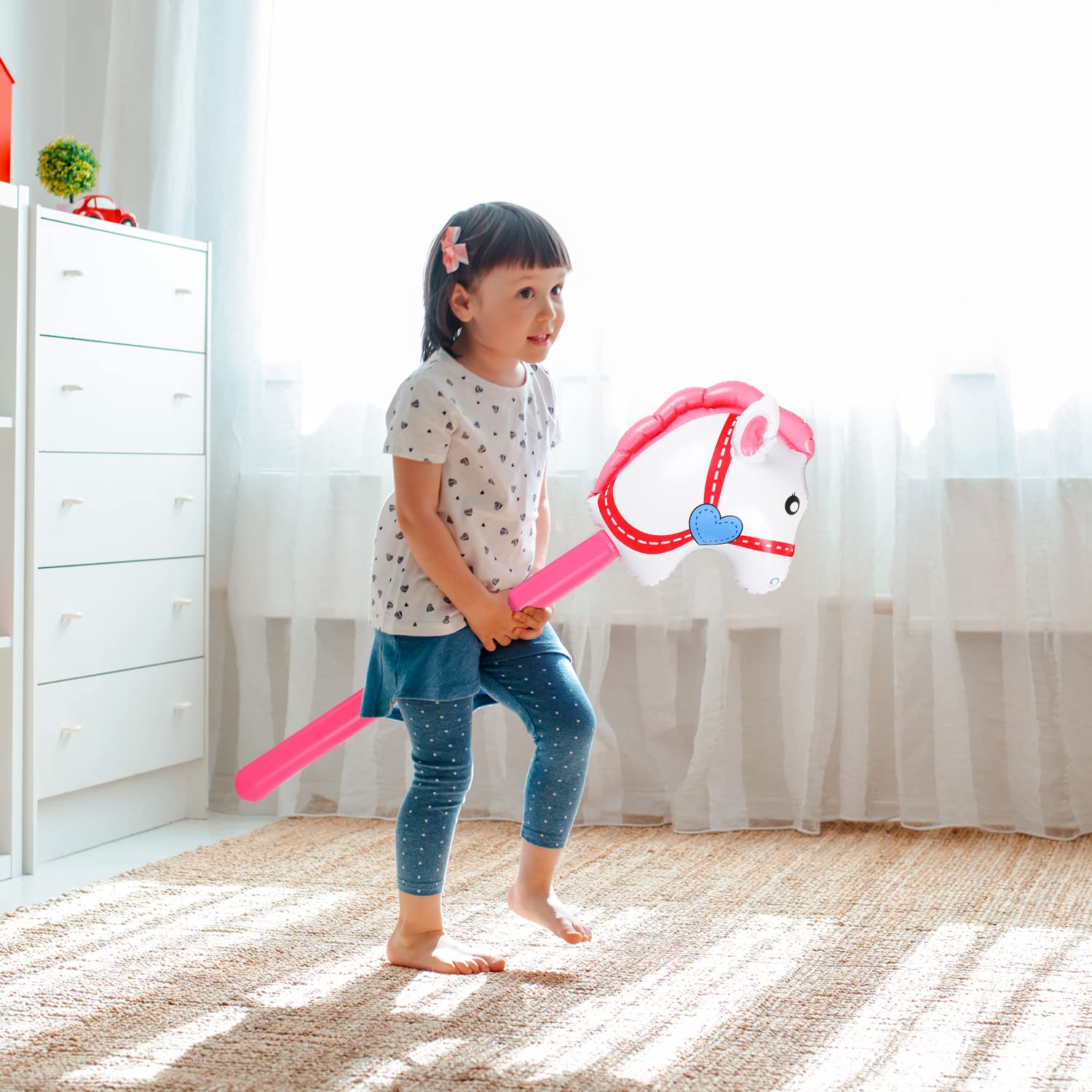 8-Piece Inflatable Stick Horse Set - 37