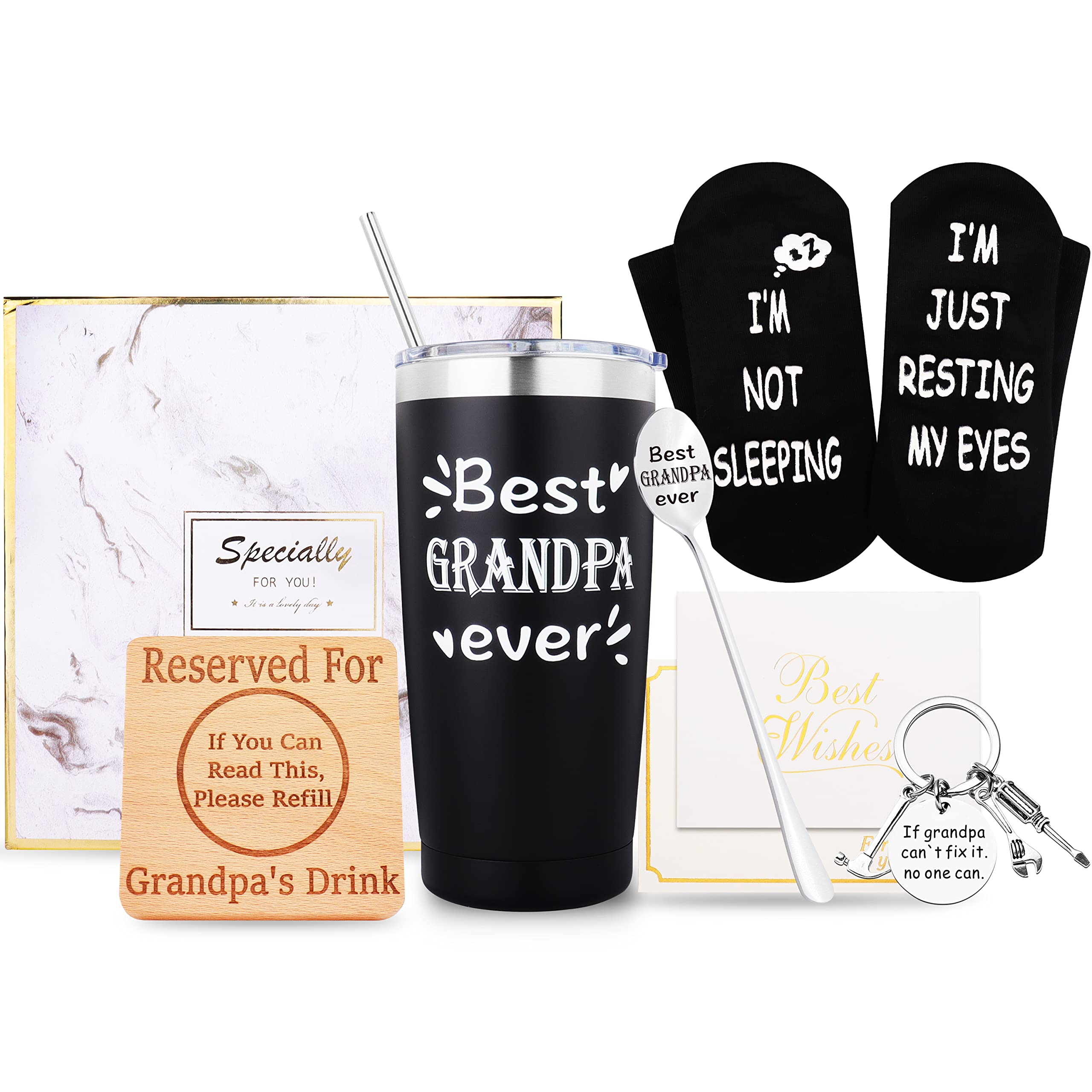 Valporia Premium Grandpa Gift Set - Thoughtful Birthday, Christmas & Father's Day Gifts for Grandfather from Grandkids - Perfect for Granddaughter & Grandson to Show Love - Ideal for Family Celebrations & Special Occasions