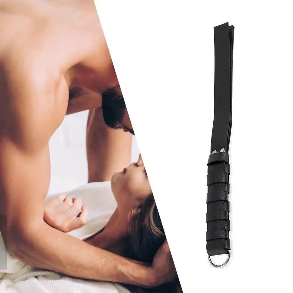 BDSM Whip for Couples - Premium Leather Flogger & Spanking Paddle for Sensual Play, Bondage, and Fetish Exploration - Perfect for Adult Games, Roleplay, and Intimate Scenes