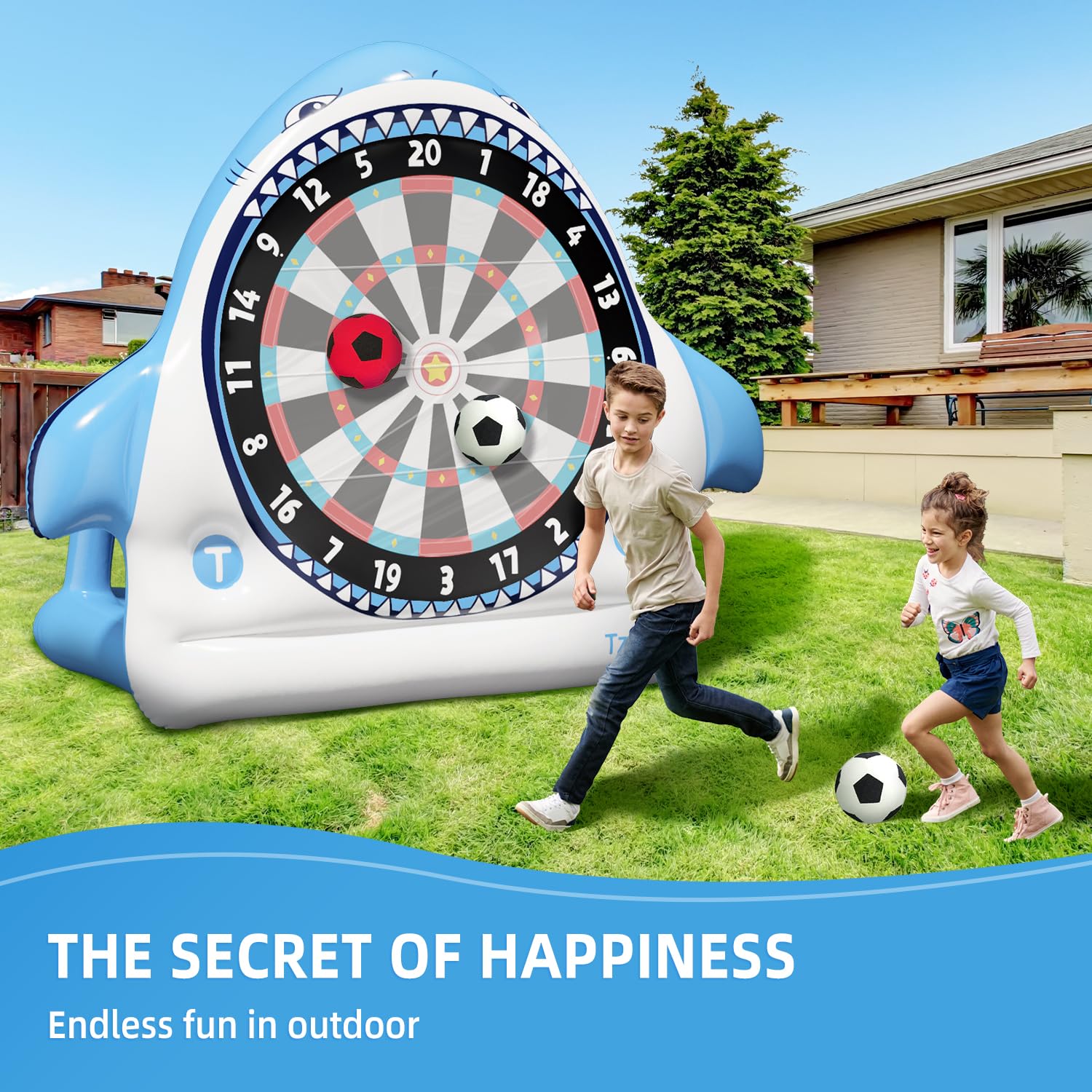 **Giant Inflatable Soccer Dartboard - Outdoor Yard Games for Adults & Kids - Perfect for Carnivals, Parties, and Backyard Fun**