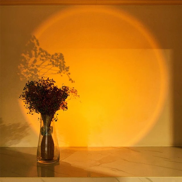 Sticky Spot Sunset Projector Light - Decorative LED Mood Lighting for Bedroom, Party & Home Decor - Create Stunning Sunset Ambiance