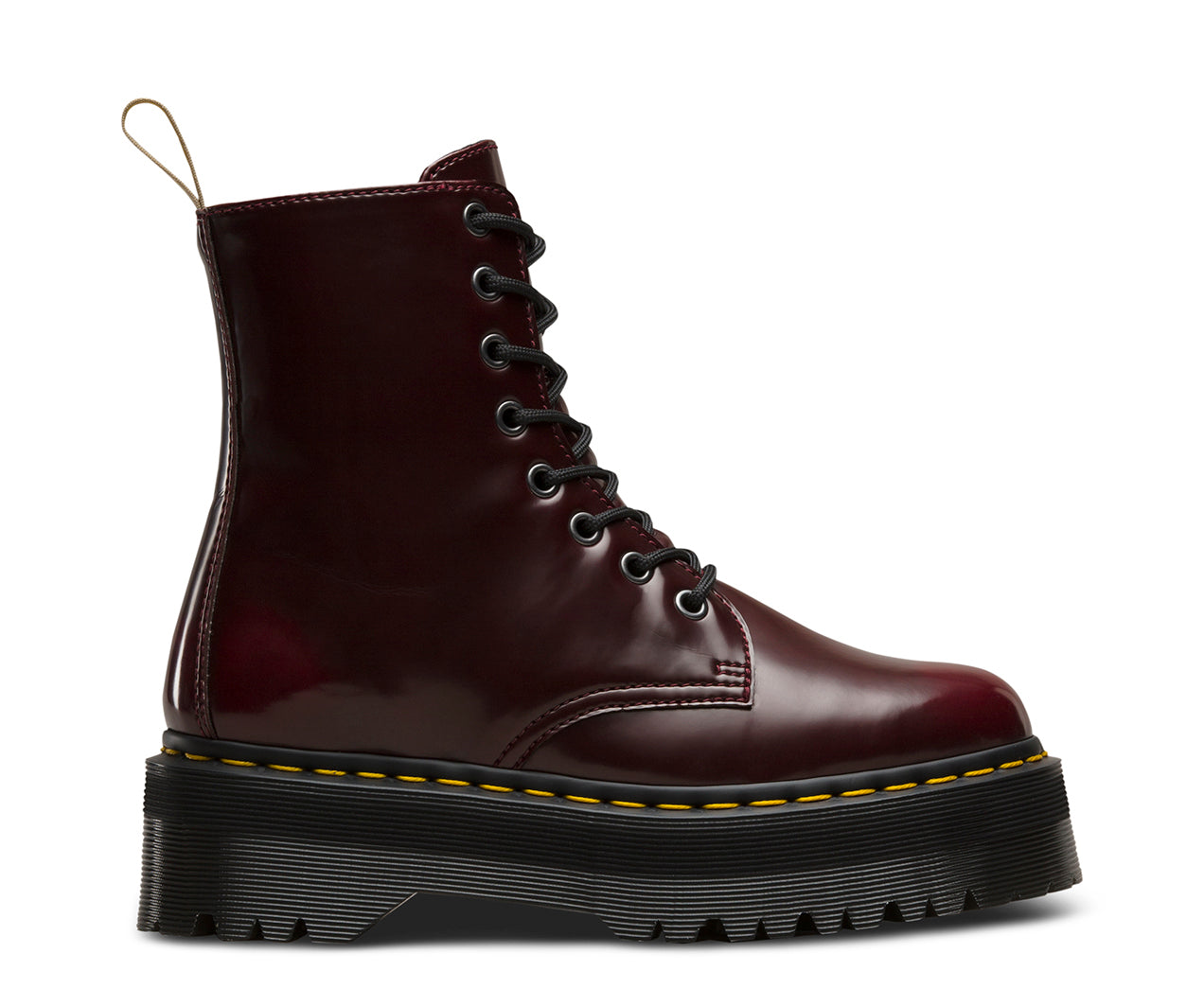 Dr. Martens Vegan Jadon II Cherry Red Leather Boots - Stylish & Comfortable for Everyday Wear, Work & Casual Outfits