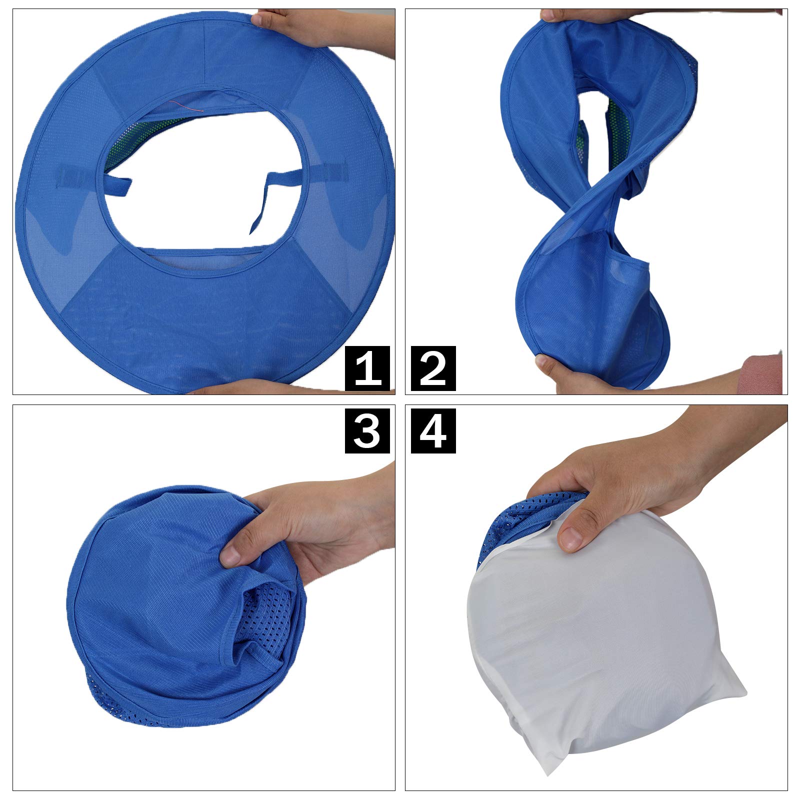 TCCFCCT Hard Hat Sun Shade & Neck Cover - 2 Pack Blue Sun Visor & Bandana Headband for Construction, Outdoor Work - UV Protection Hard Hat Accessories (Hard Hat Not Included) - Perfect for Construction Workers, Landscapers & Roofers