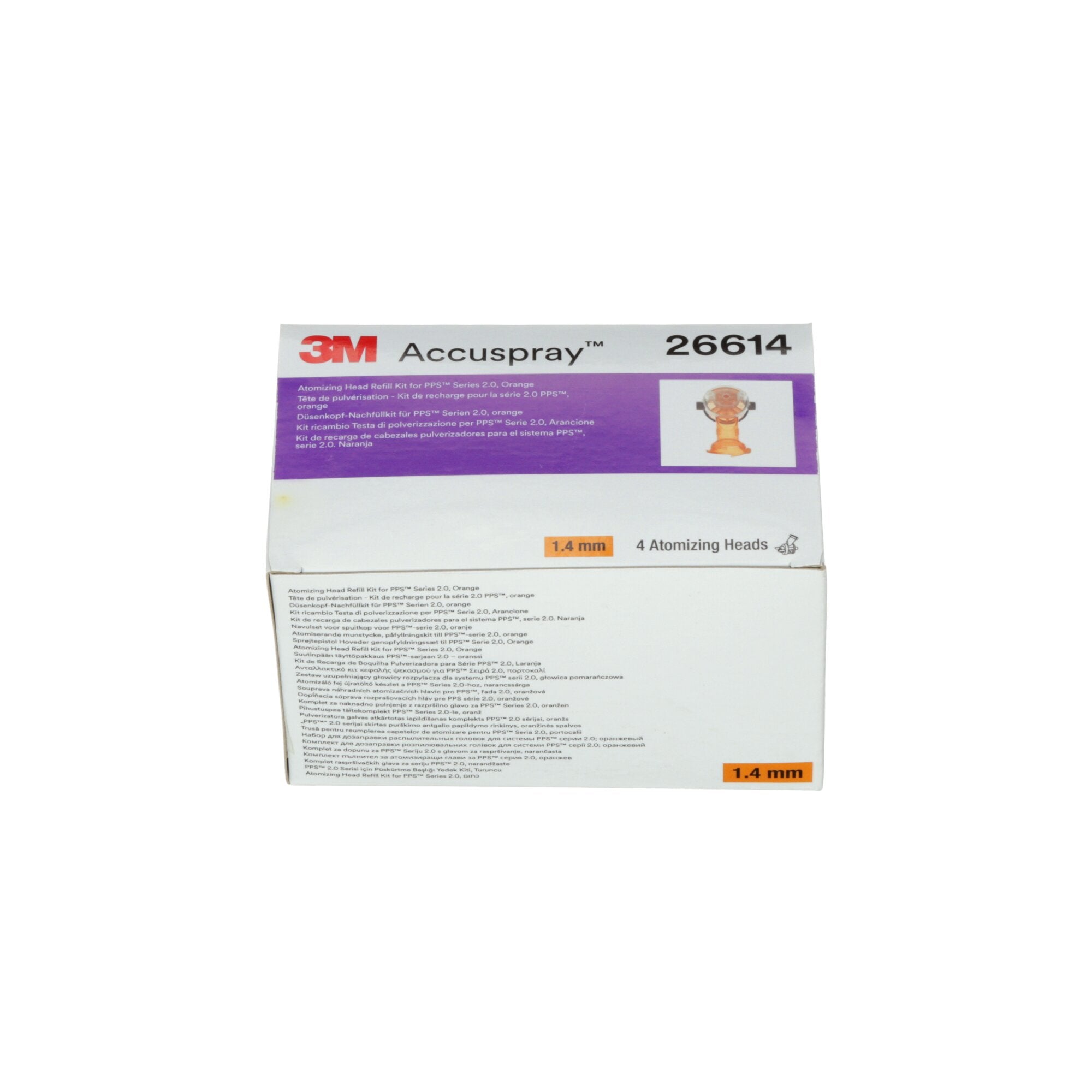 3M Accuspray Atomizing Head Refill Pack for 3M PPS Series 2.0 Spray System (Model 26614) - Orange Replacement Nozzles - Perfect for Automotive Painting & Industrial Coating Applications
