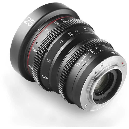 Meike 25mm T2.2 Manual Focus Cine Lens for Micro Four Thirds Cameras - Perfect for Filmmaking, Vlogging & Low Light Photography